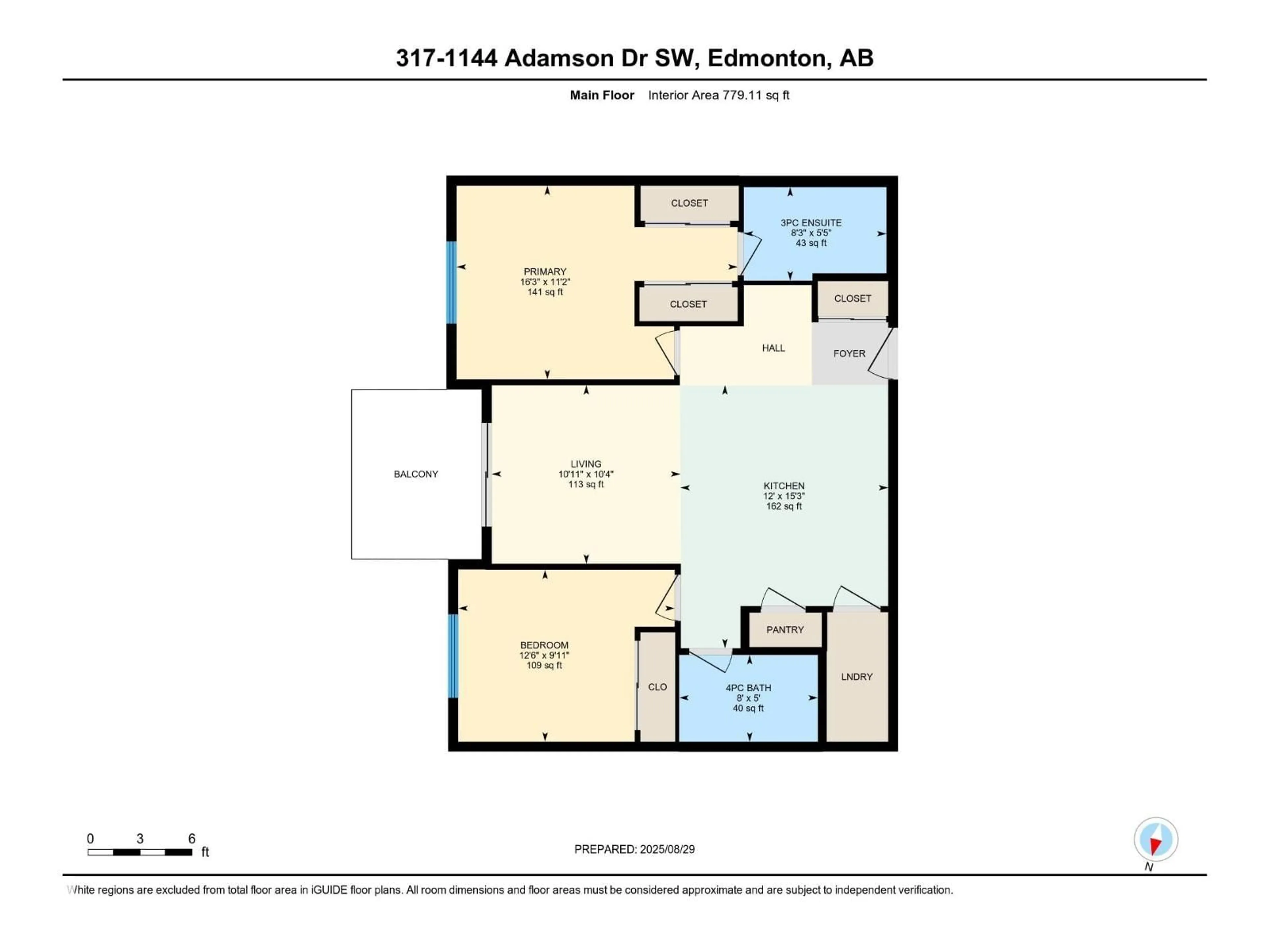 Floor plan for 1144 - 317 ADAMSON DR SW, Edmonton Alberta T6W2X7