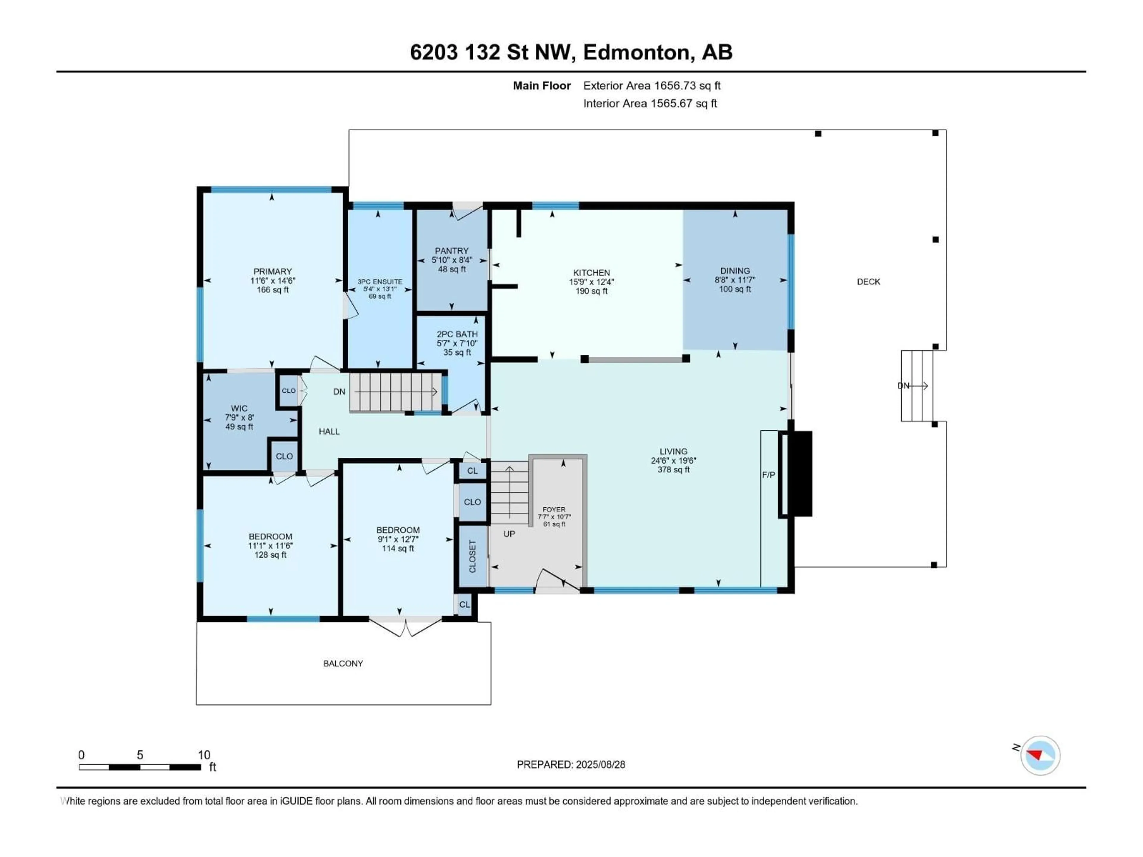 Floor plan for 6203 132 ST NW, Edmonton Alberta T6H3Y6