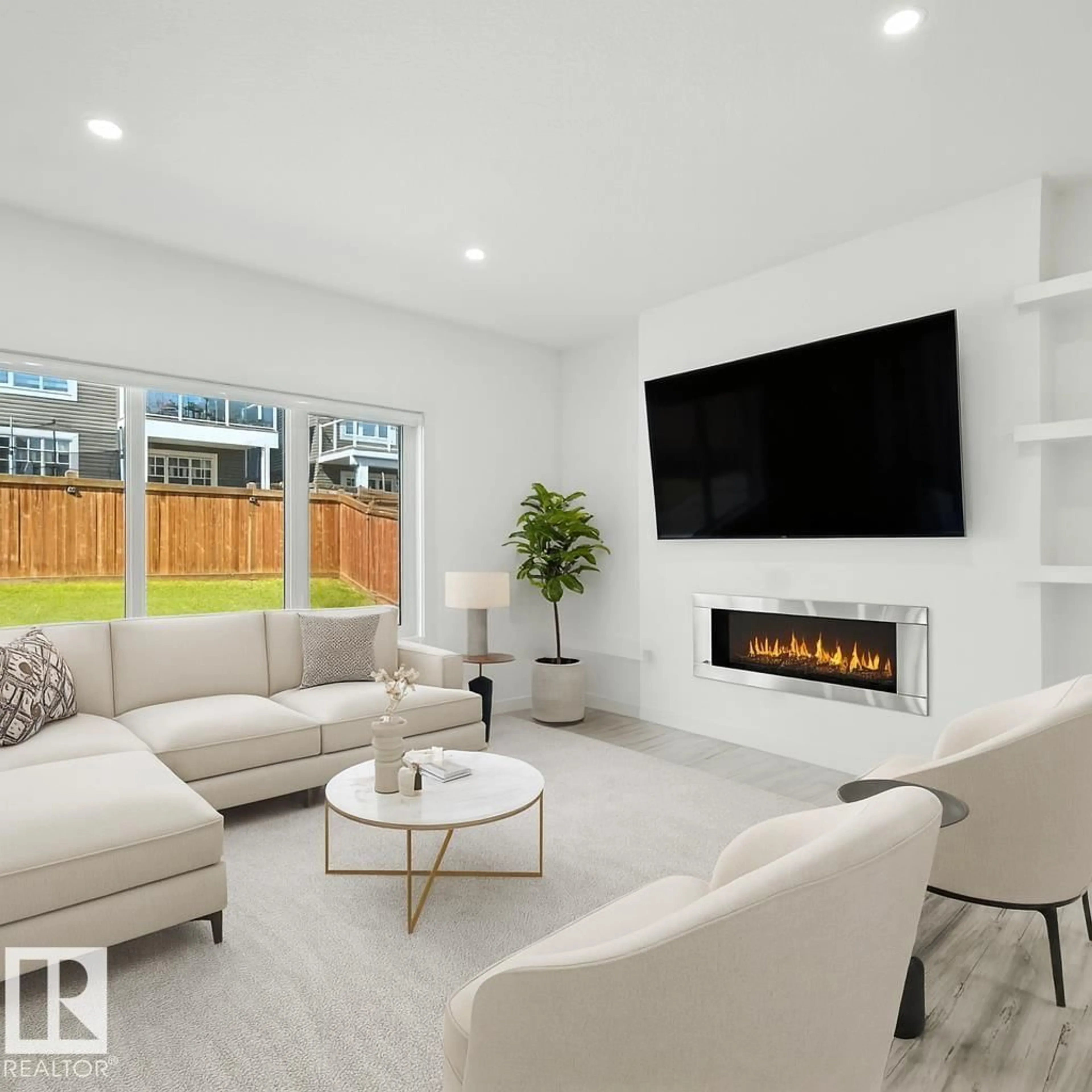 Living room with furniture, unknown for 3384 CHICKADEE DR, Edmonton Alberta T5S0L2