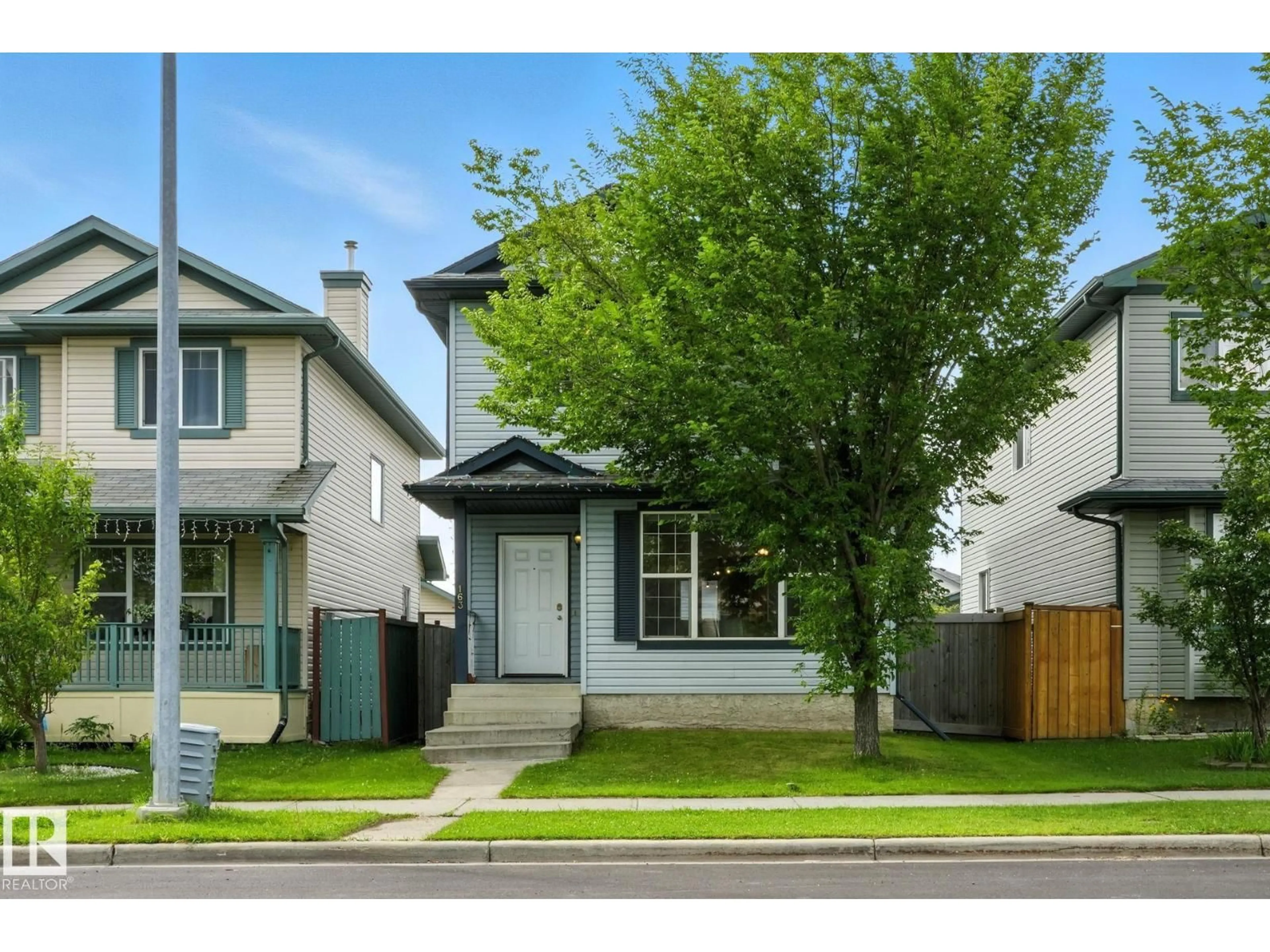 Home with vinyl exterior material, street for 163 BRINTNELL BV, Edmonton Alberta T5Y3M2