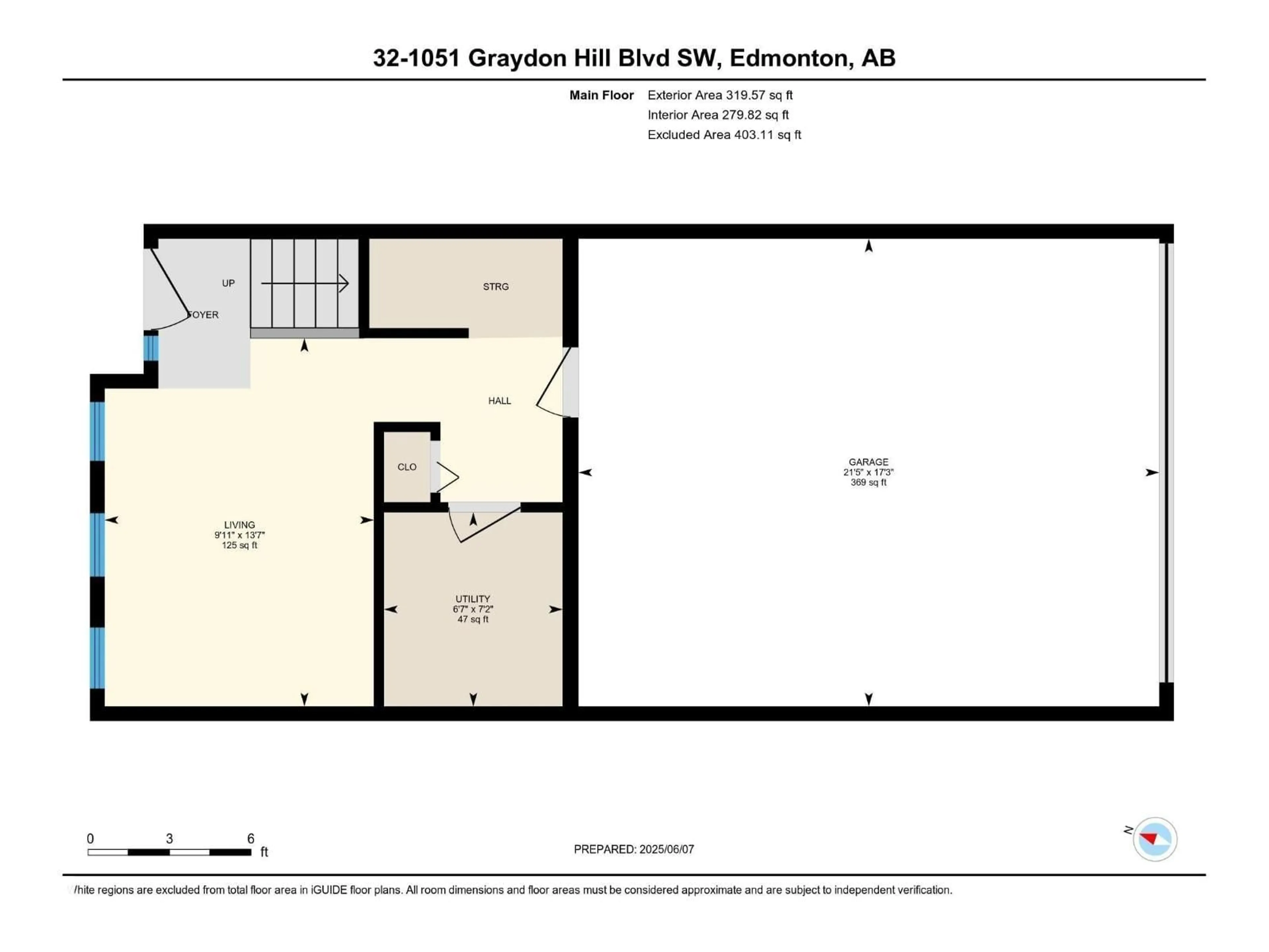 Floor plan for 32 - 1051 GRAYDON HILL BV, Edmonton Alberta T6W3C8