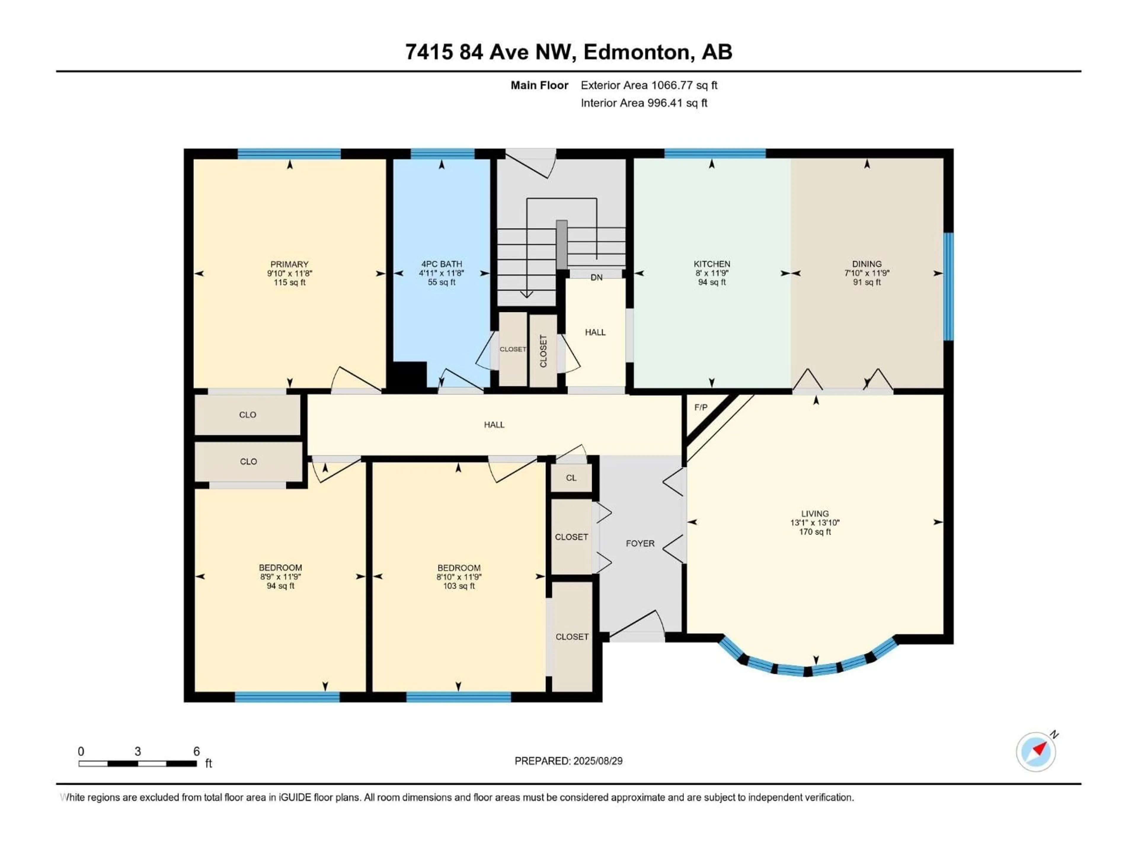 Floor plan for 7415 84 AV, Edmonton Alberta T6B0H9