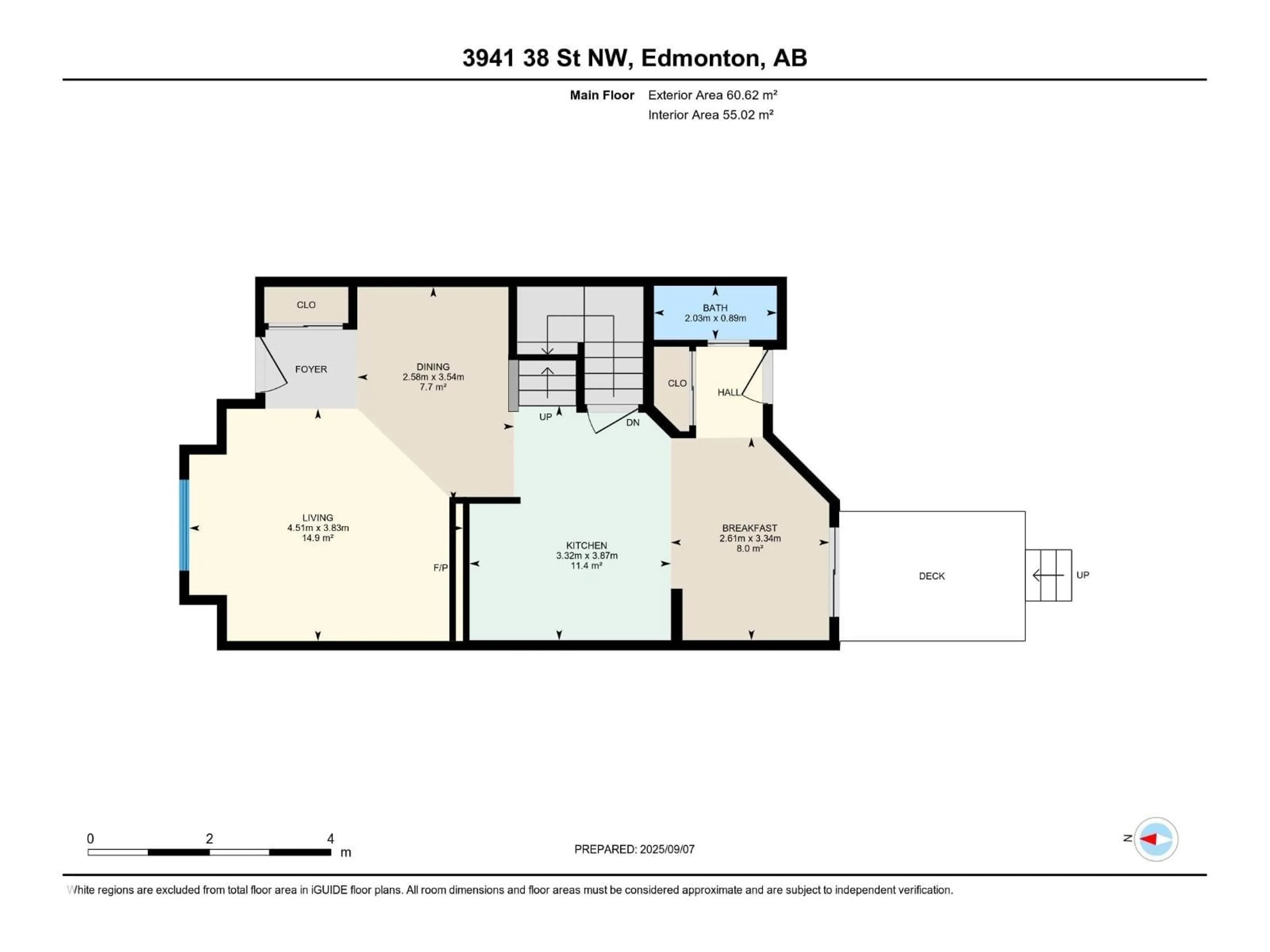 Floor plan for 3941 38 ST, Edmonton Alberta T6L6S9