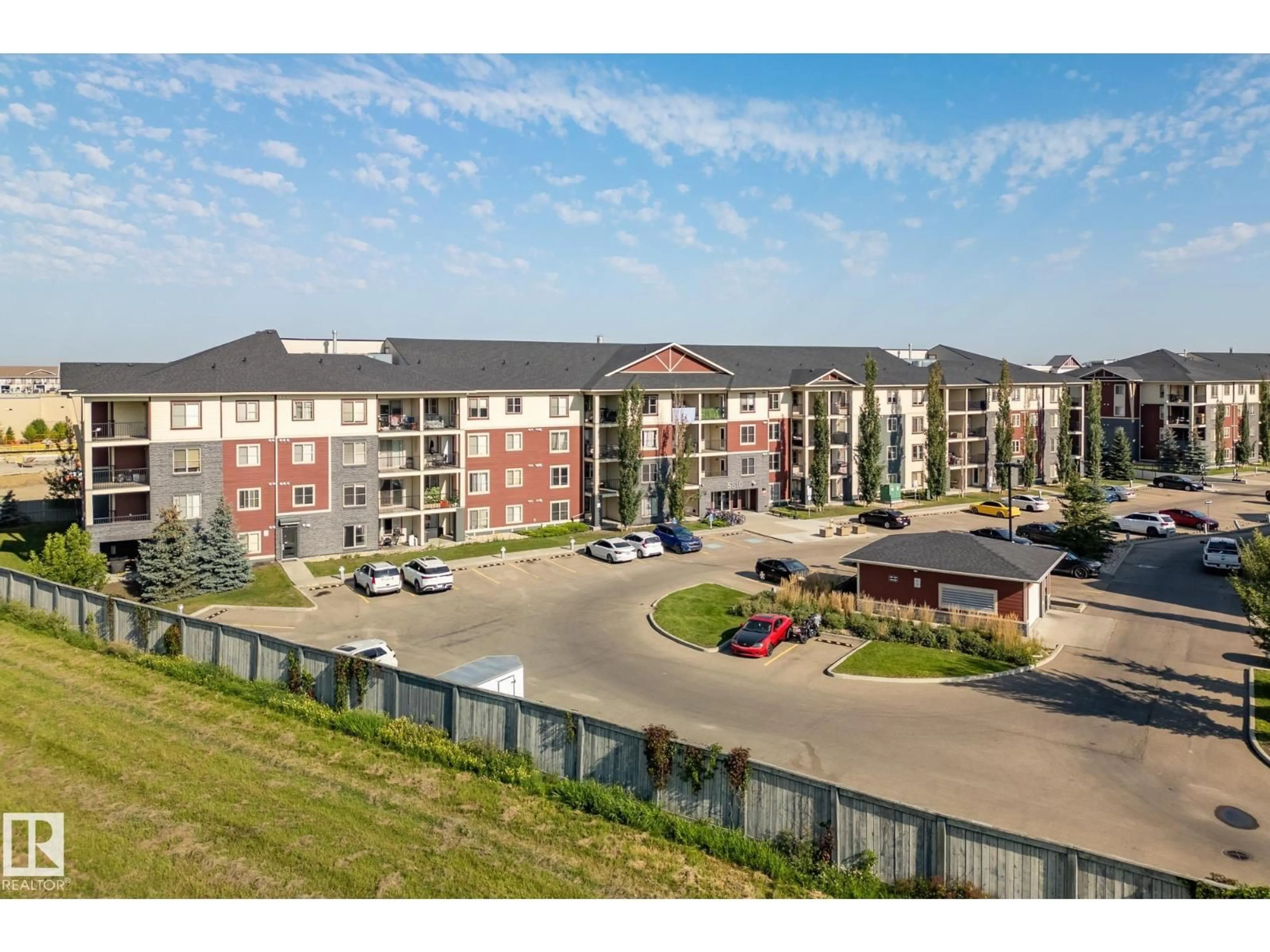 A pic from outside/outdoor area/front of a property/back of a property/a pic from drone, building for 204 - 5810 MULLEN PL, Edmonton Alberta T6R0W3