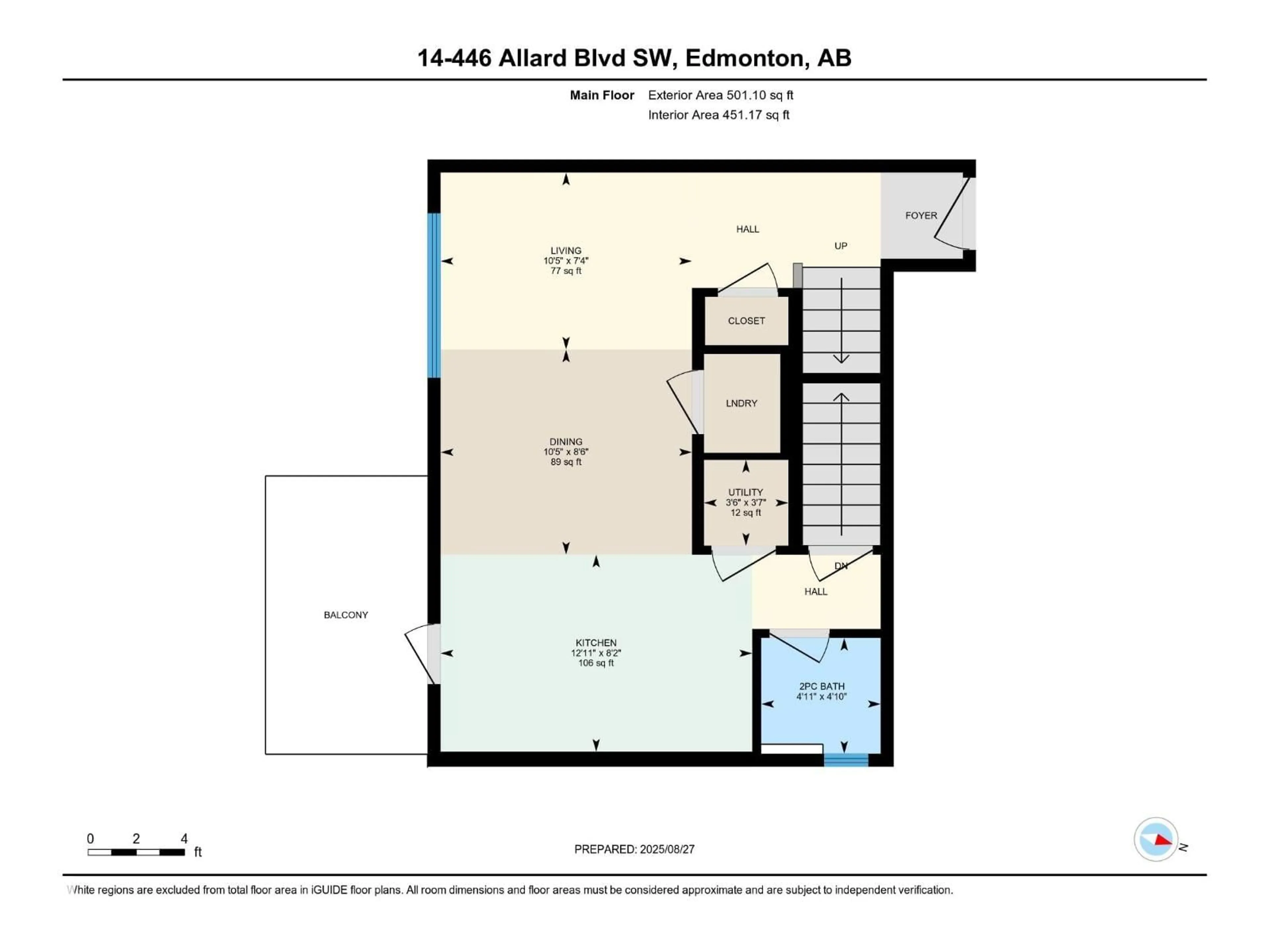 Floor plan for 14 - 446 ALLARD BV, Edmonton Alberta T6W3S7