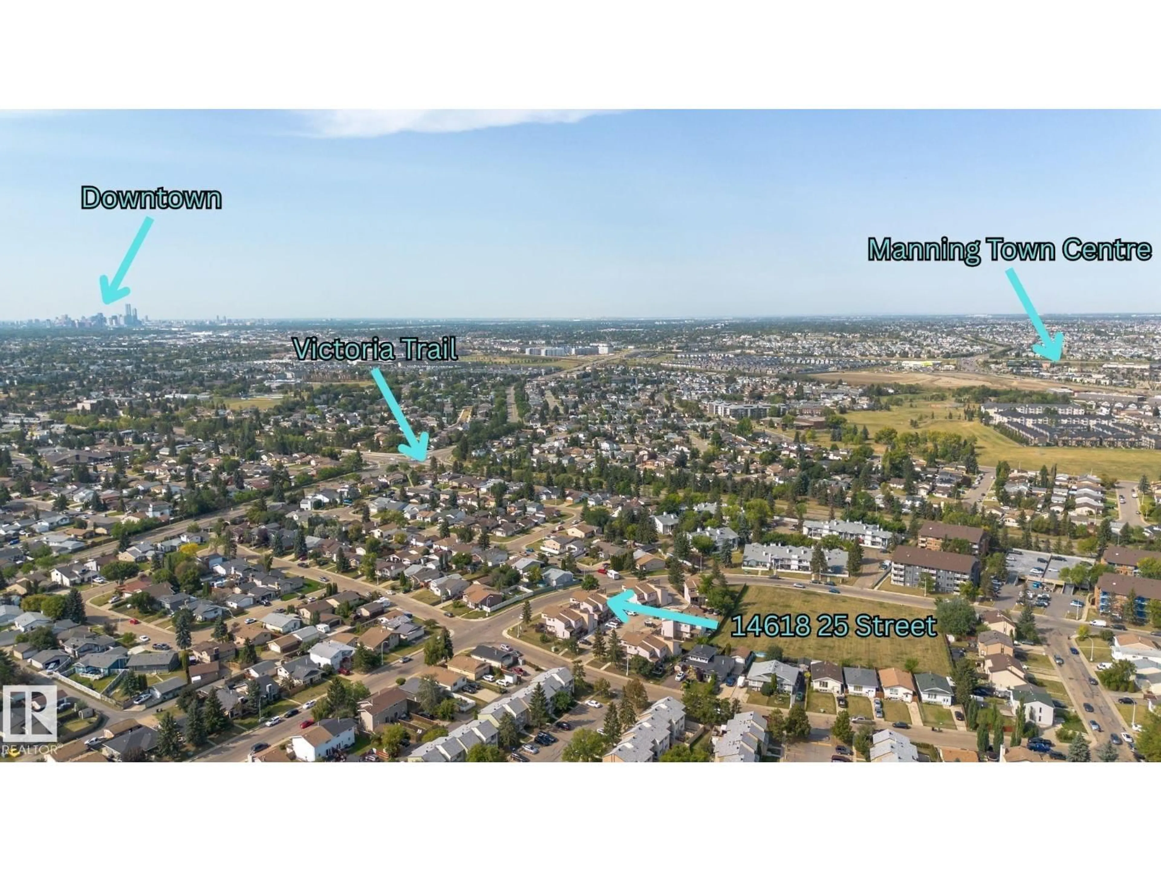 A pic from outside/outdoor area/front of a property/back of a property/a pic from drone, unknown for 14618 25 ST, Edmonton Alberta T5Y1X4