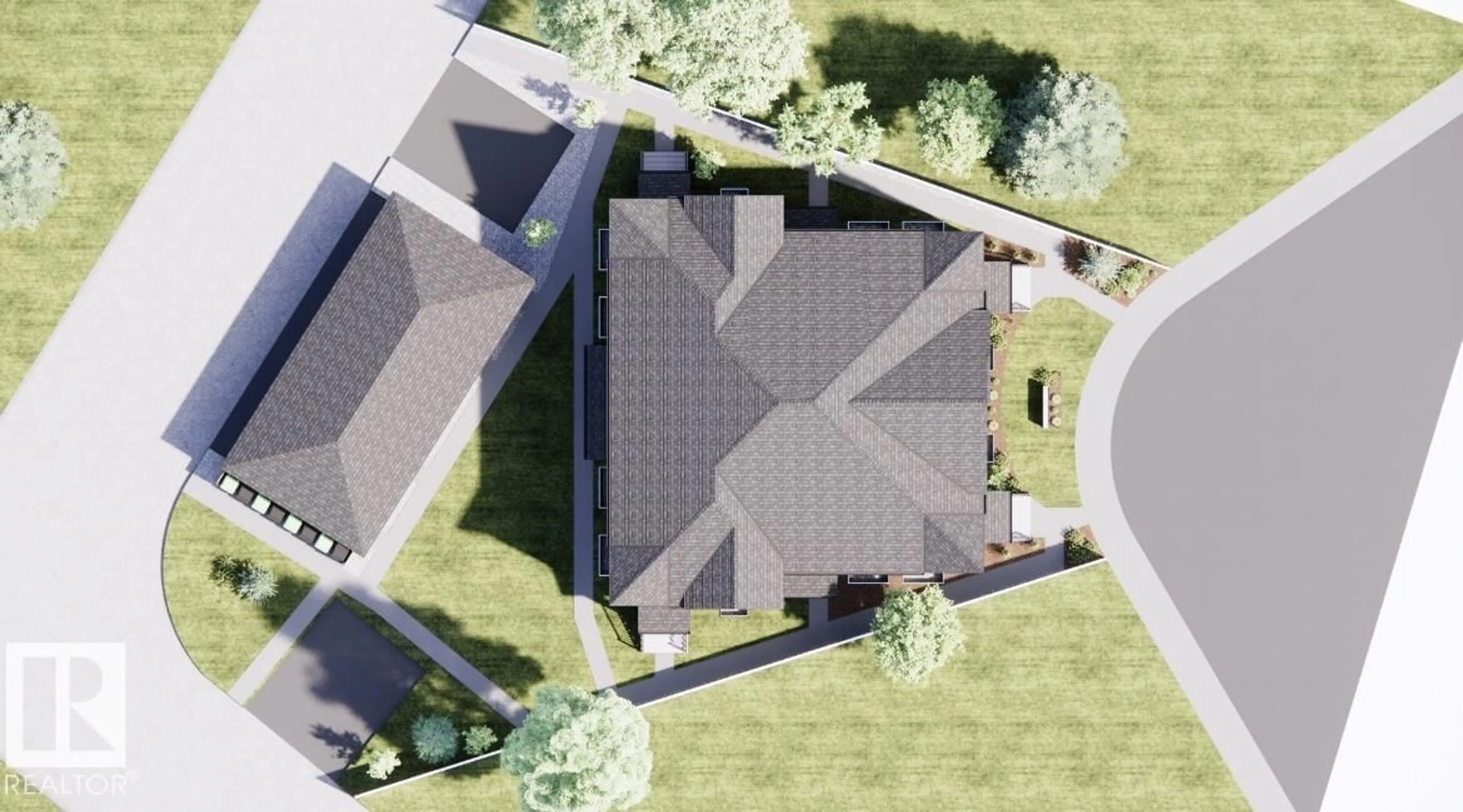 A pic from outside/outdoor area/front of a property/back of a property/a pic from drone, building for 9408 HOLYROOD RD, Edmonton Alberta T6C4C4