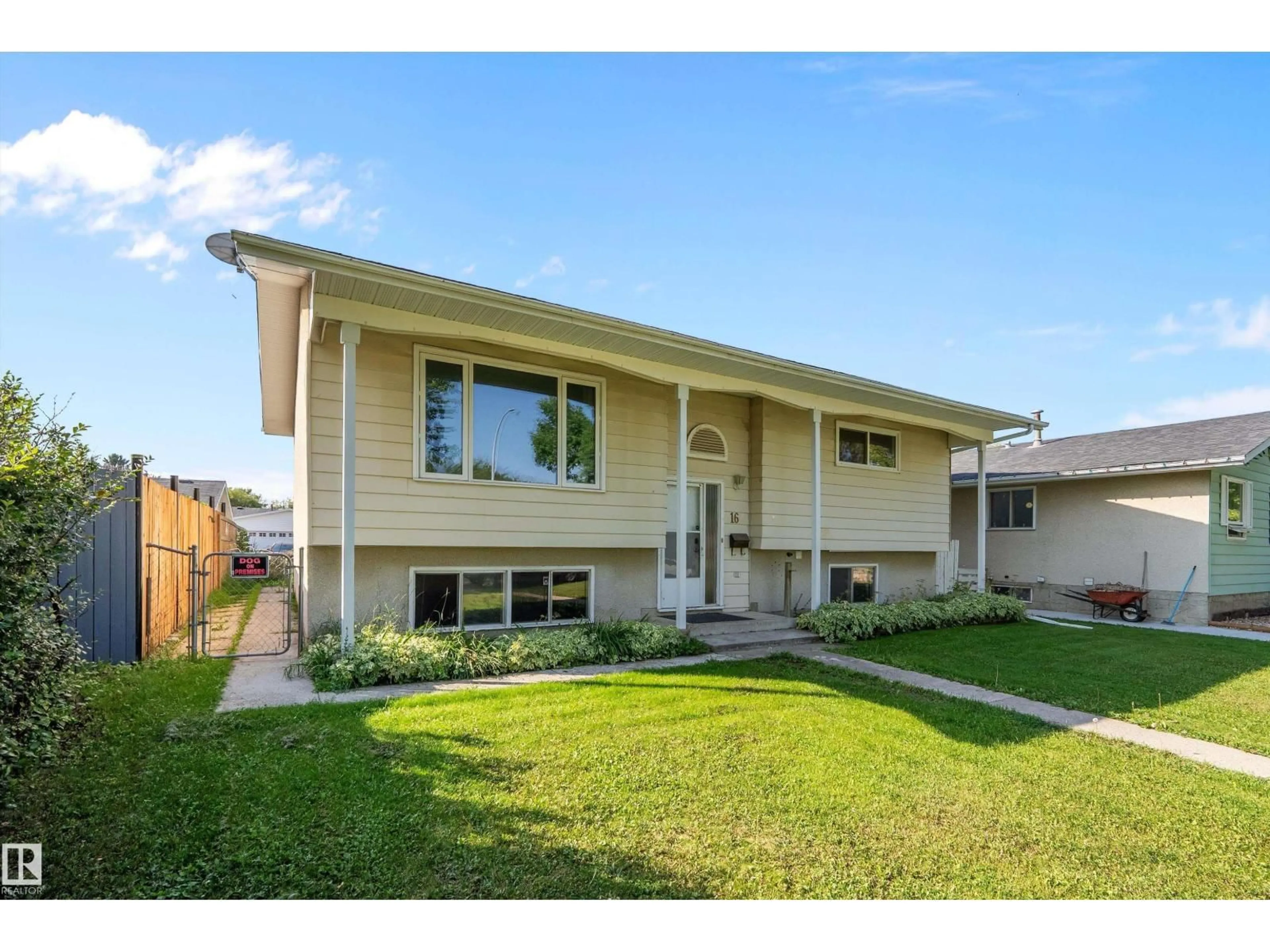 Home with vinyl exterior material, street for 16 CAMELOT CR, Leduc Alberta T9E4L3