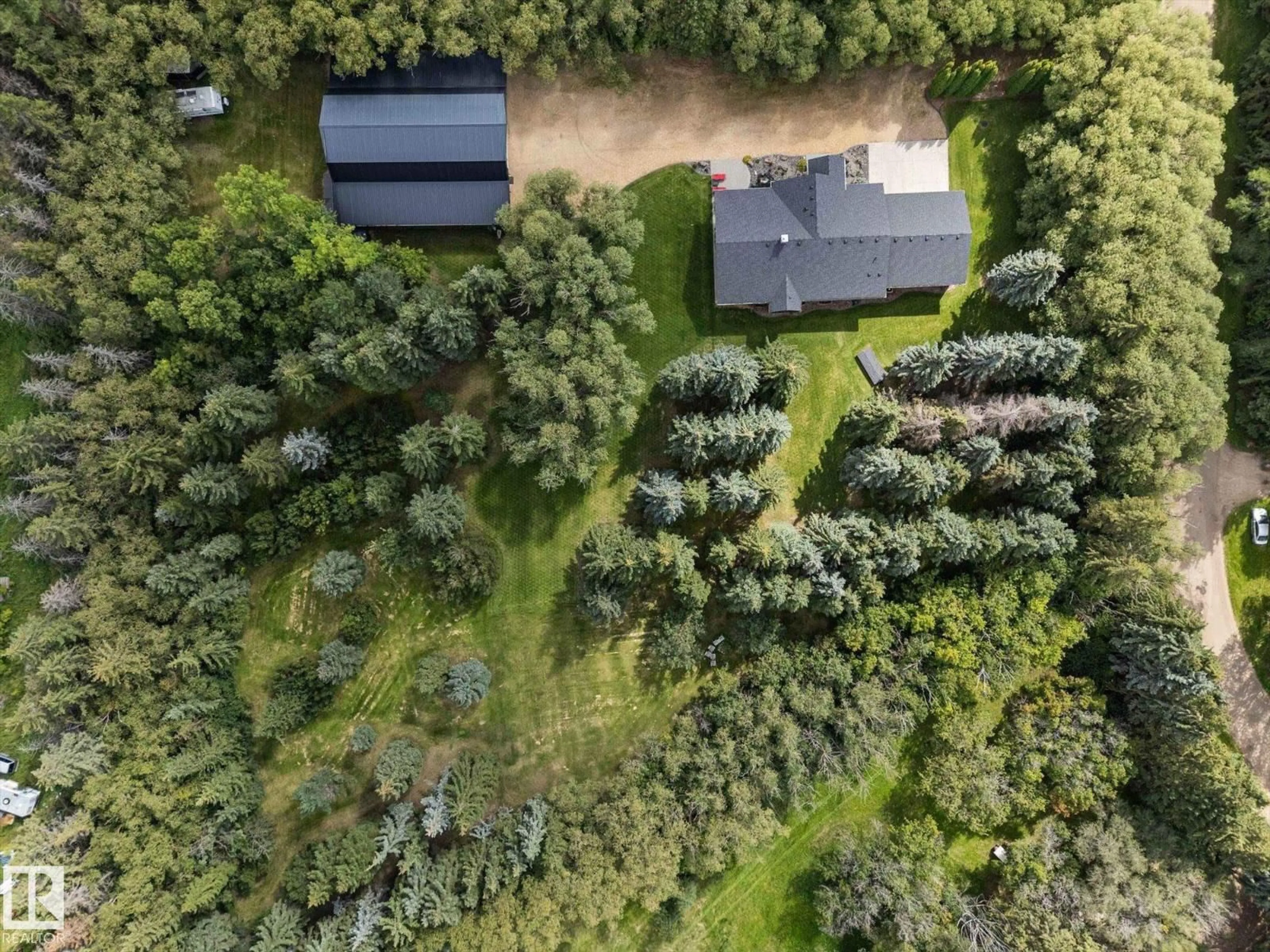 A pic from outside/outdoor area/front of a property/back of a property/a pic from drone, forest/trees view for 231 75 ST, Edmonton Alberta T6X1A3