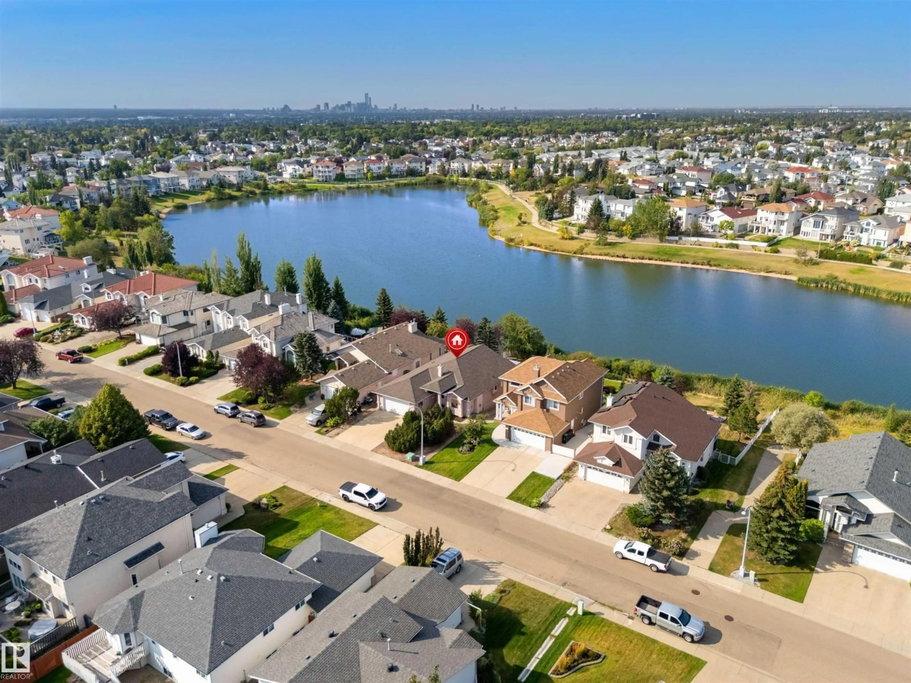 A pic from outside/outdoor area/front of a property/back of a property/a pic from drone, water/lake/river/ocean view for 341 HOLLICK-KENYON RD, Edmonton Alberta T5Y2T6