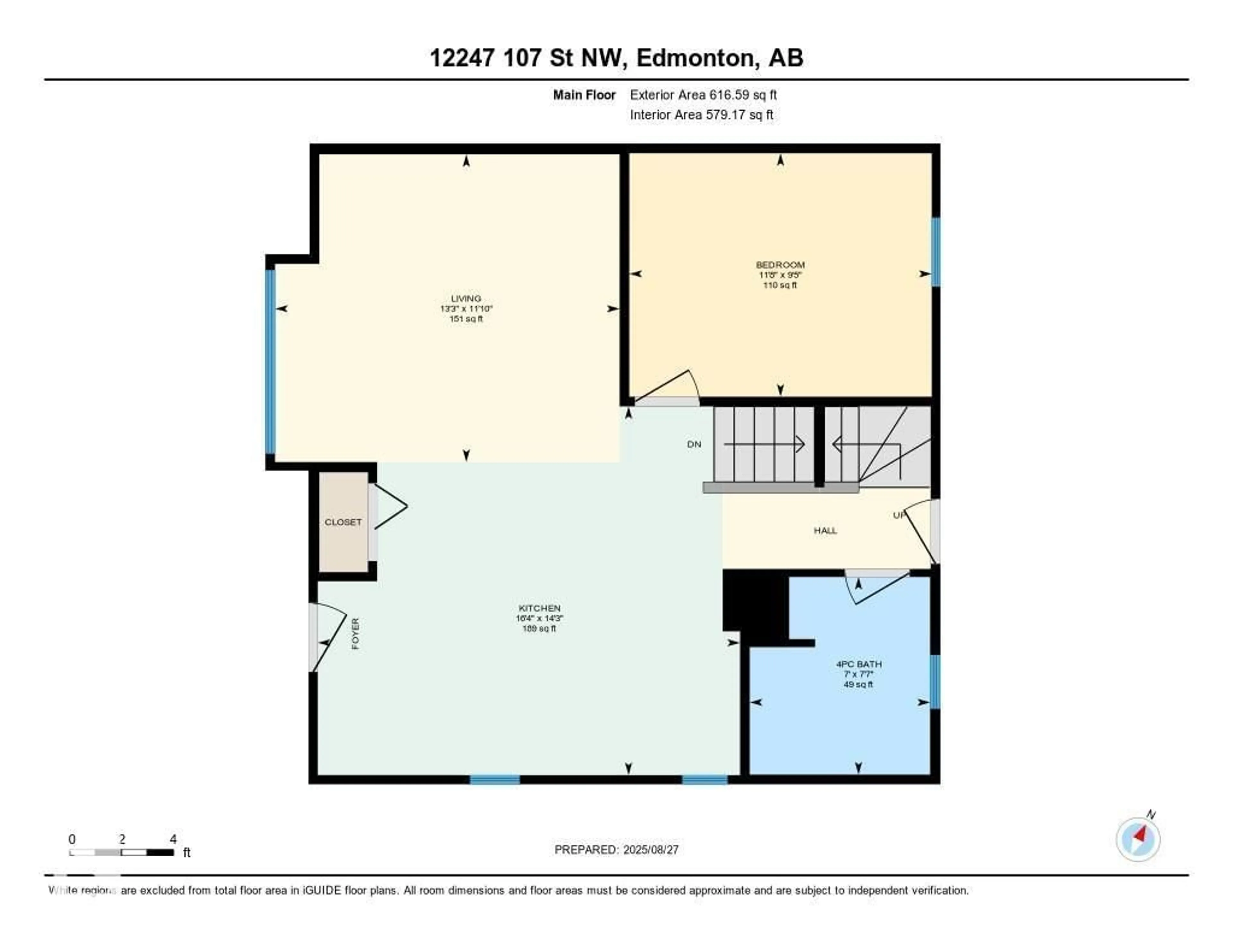 Floor plan for NW - 12247 107 ST, Edmonton Alberta T5G2S9