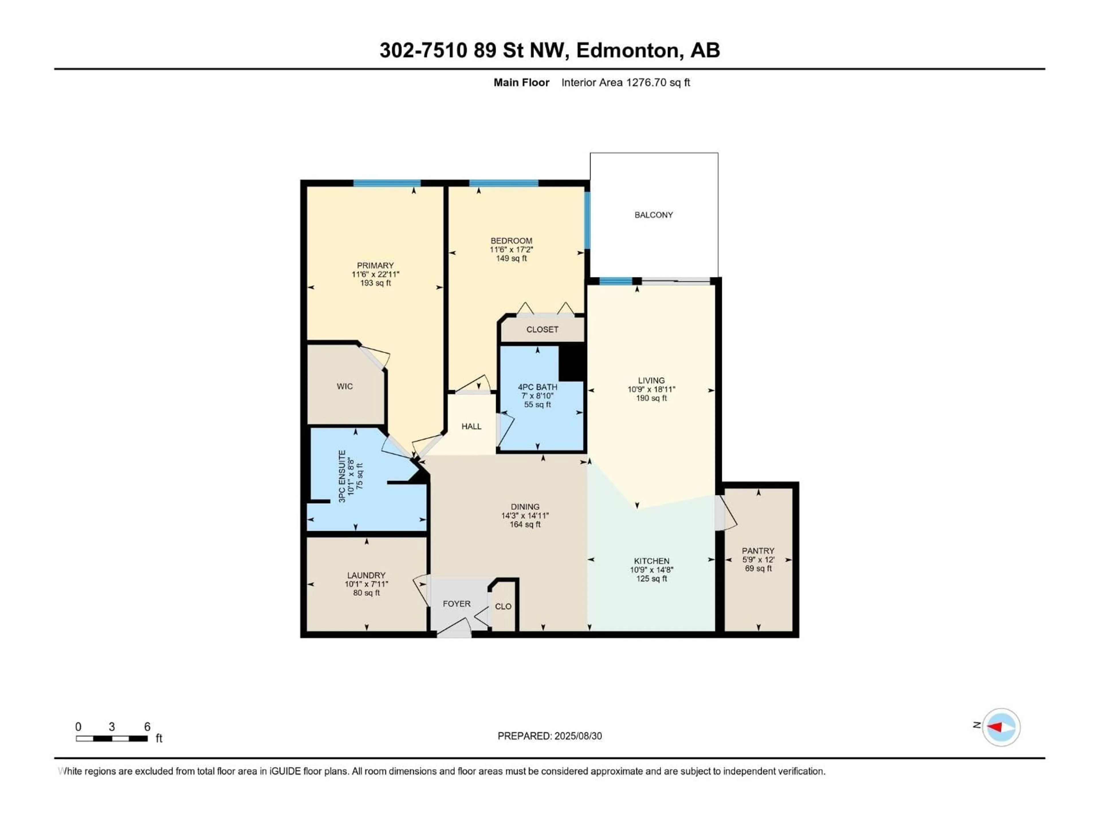 Floor plan for #302 - 7510 89 ST, Edmonton Alberta T6C0X5