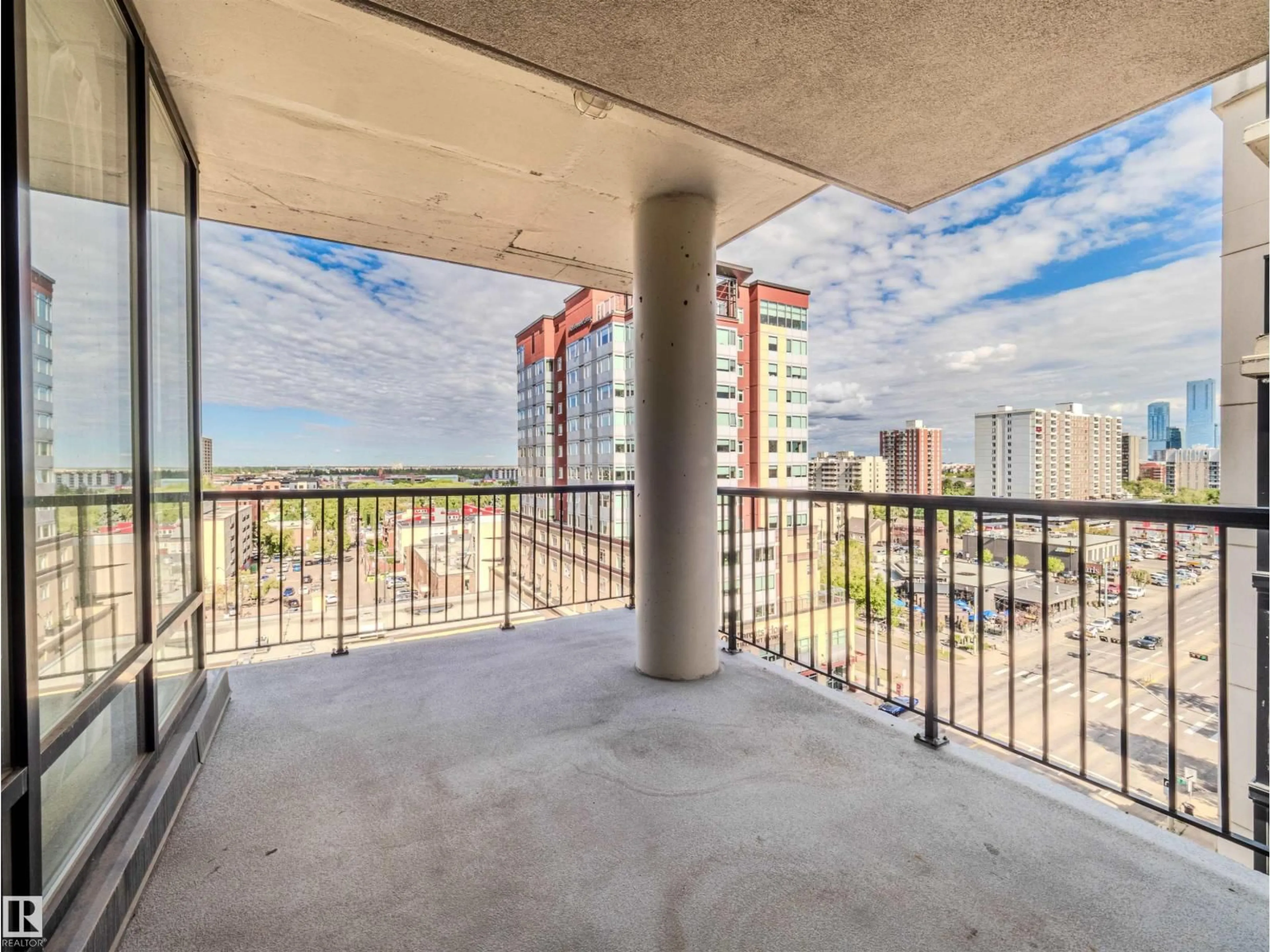 Balcony in the apartment, city buildings view from balcony for 11933 - 902 JASPER AV NW, Edmonton Alberta T5K0P1