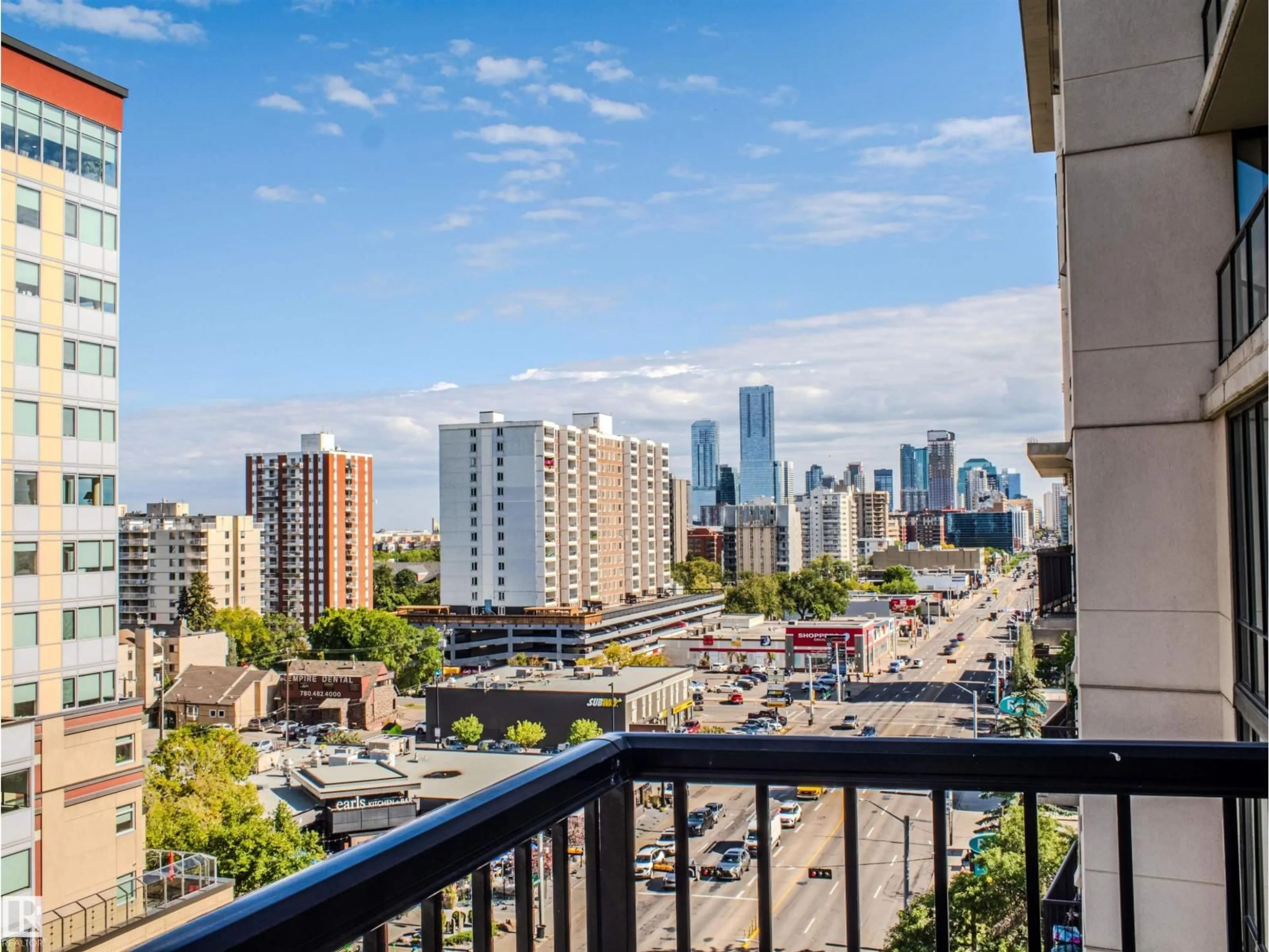 Balcony in the apartment, city buildings view from balcony for 11933 - 902 JASPER AV NW, Edmonton Alberta T5K0P1