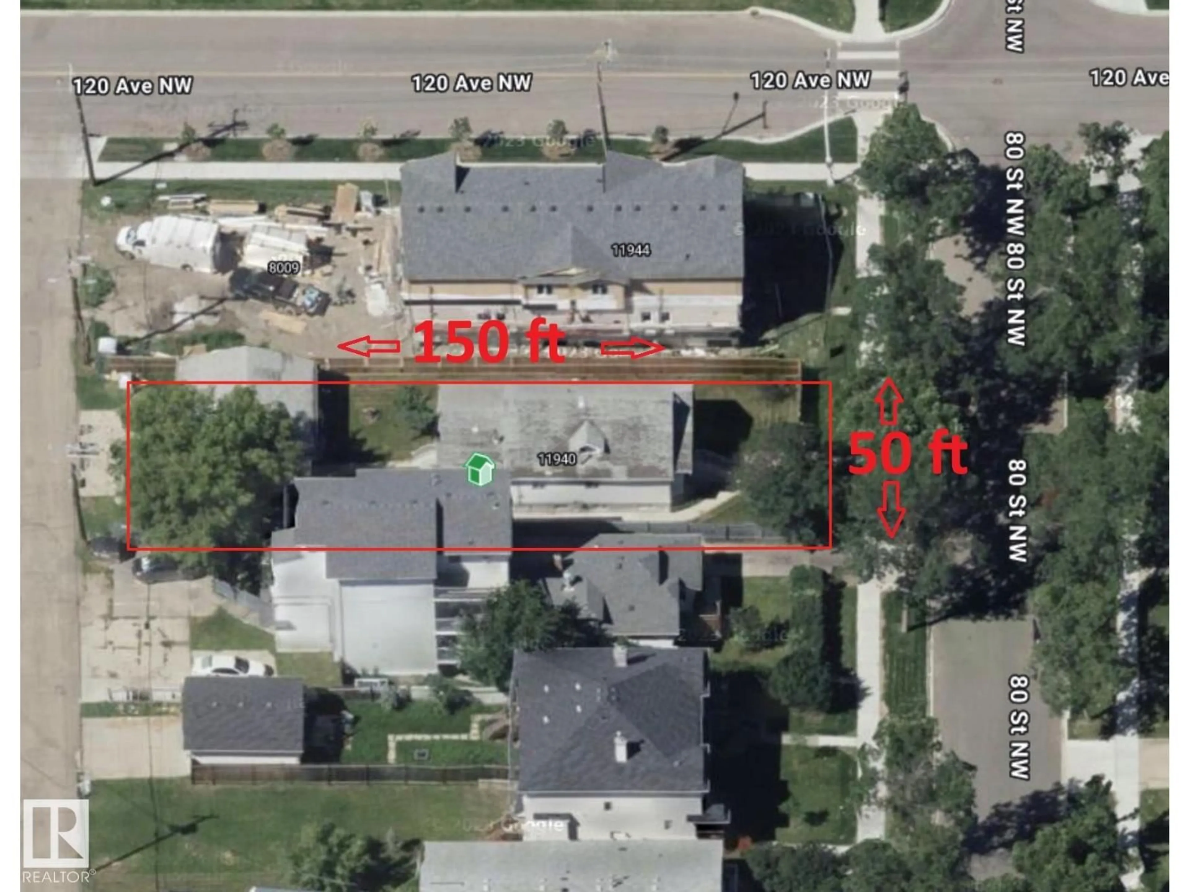 A pic from outside/outdoor area/front of a property/back of a property/a pic from drone, street for NW - 11940 80 ST, Edmonton Alberta T5B2N7