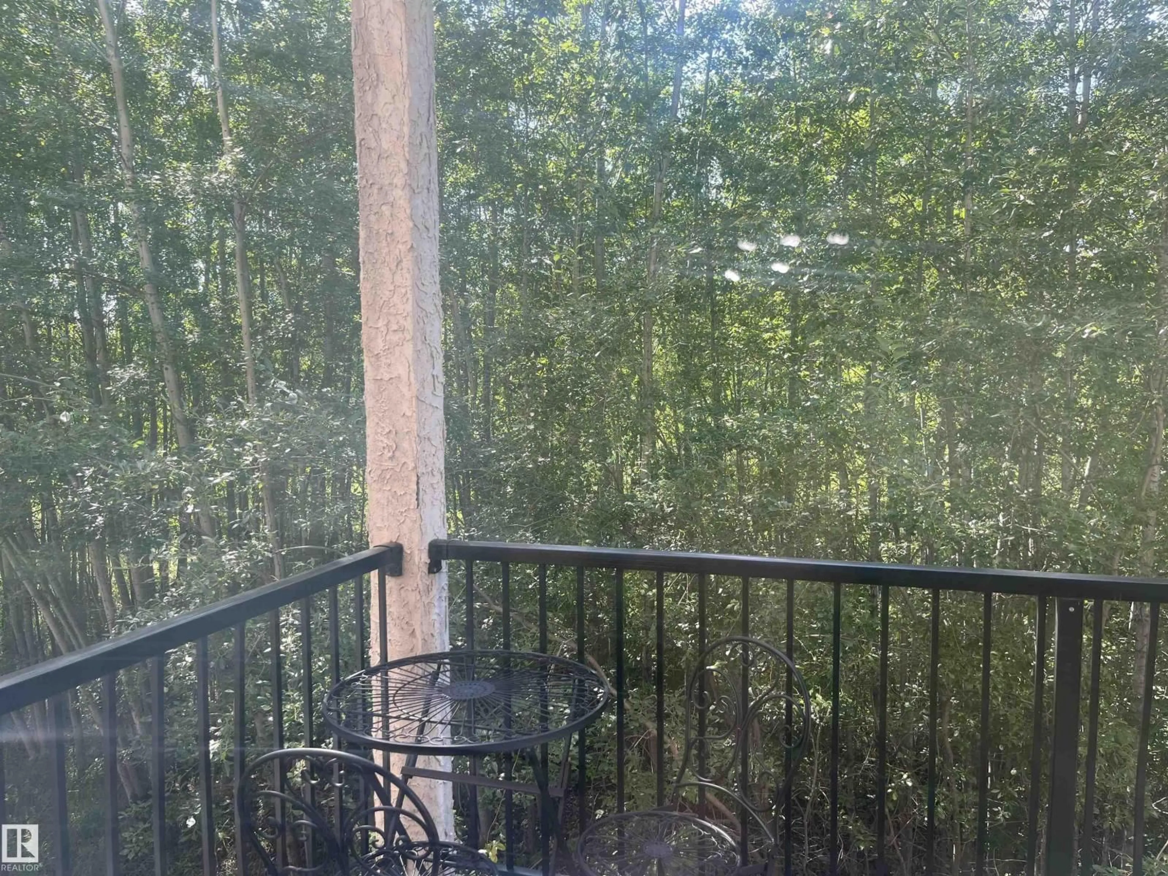 Balcony in the apartment, forest/trees view for #204 - 4903 47 AV, Stony Plain Alberta T7Z0C6