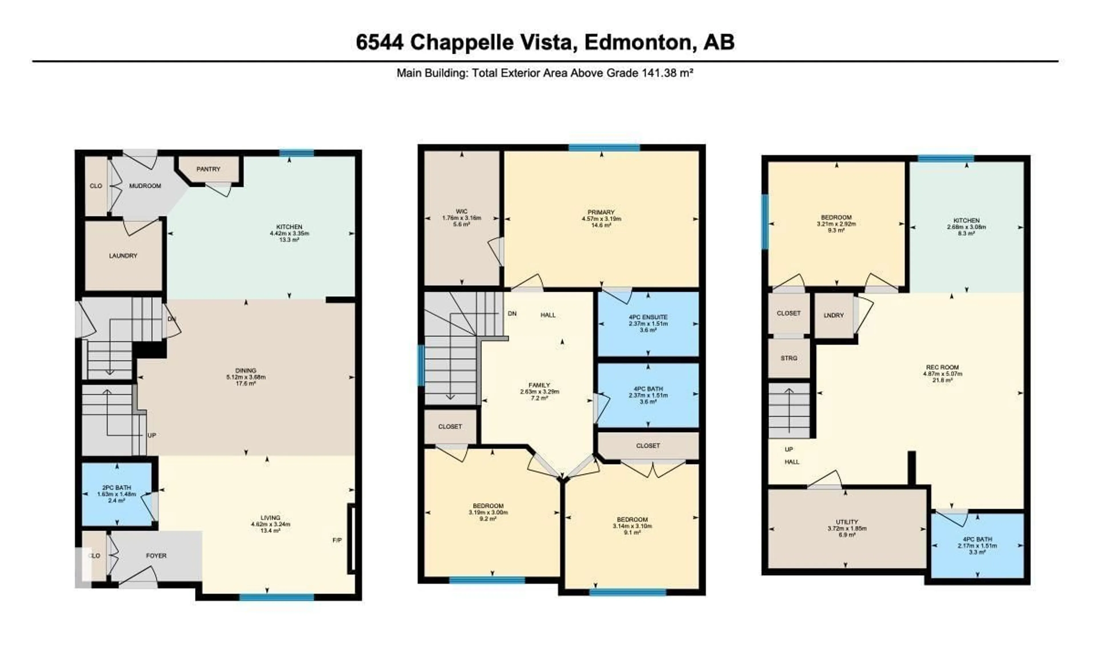 Floor plan for 6544 CHAPPELLE VS, Edmonton Alberta T6W4A3