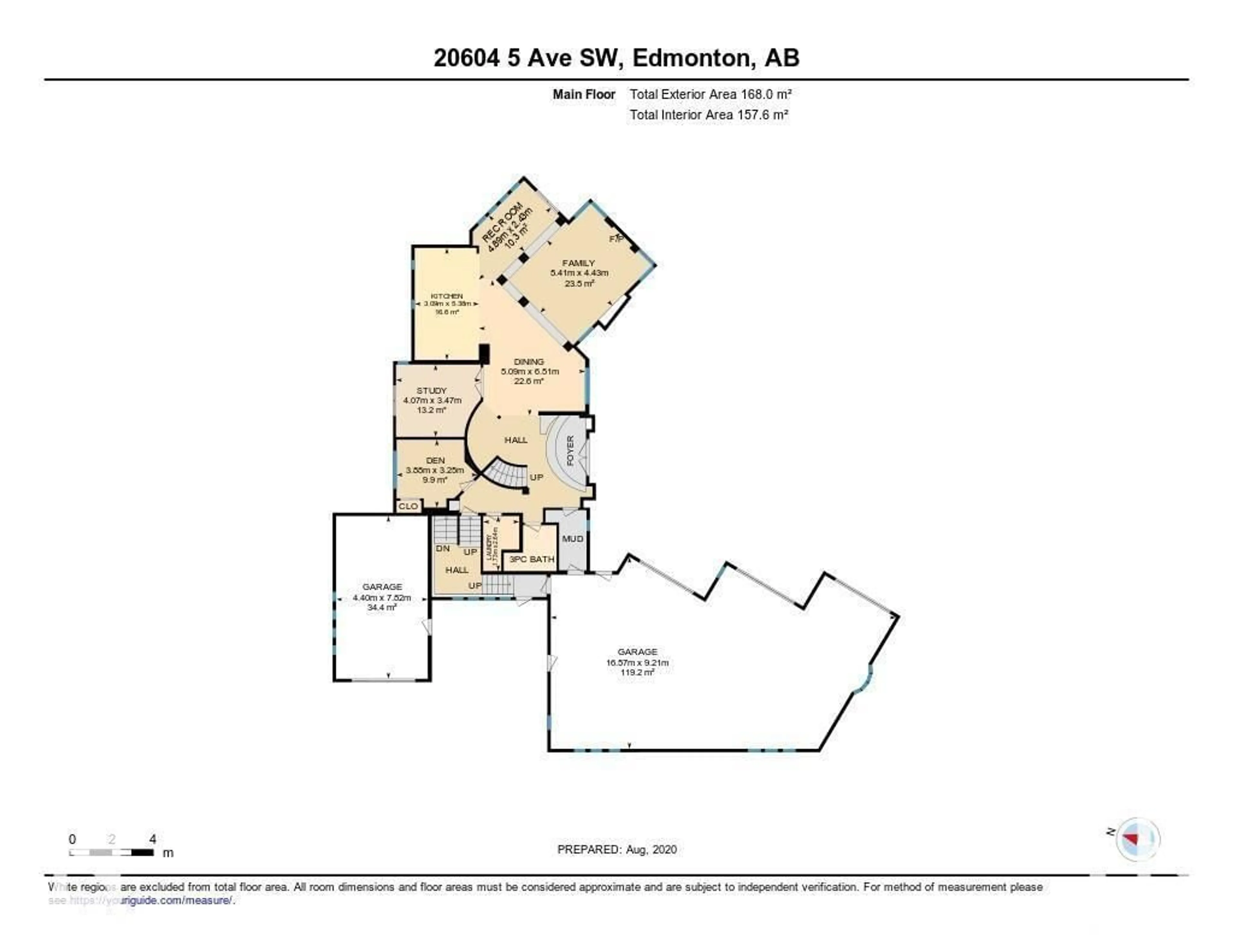 Floor plan for SW - 20604 5 AV, Edmonton Alberta T6M2P4