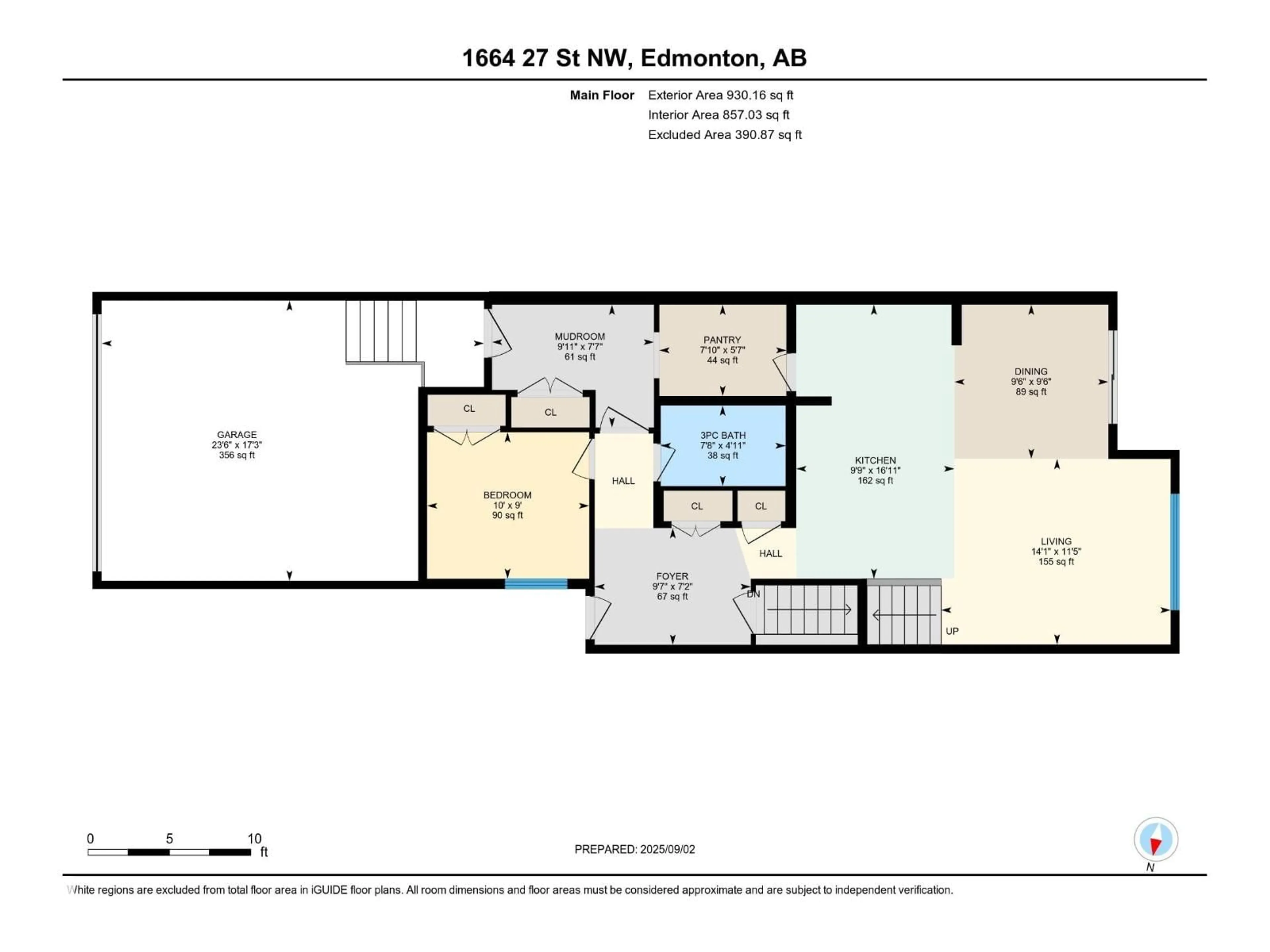 Floor plan for NW - 1664 27 ST, Edmonton Alberta T6T2T8