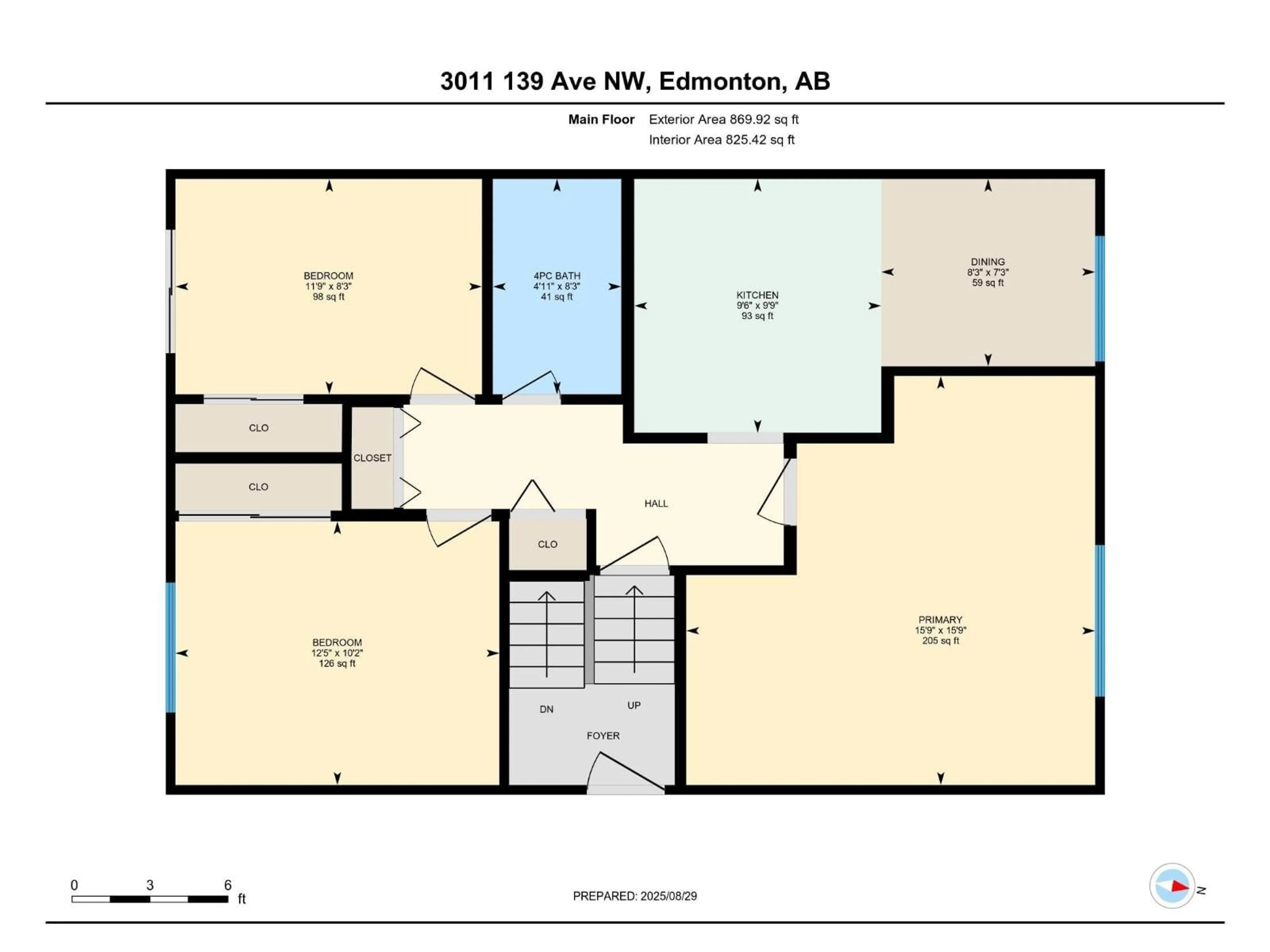 Floor plan for 3011 139 AV NW, Edmonton Alberta T5Y1M1