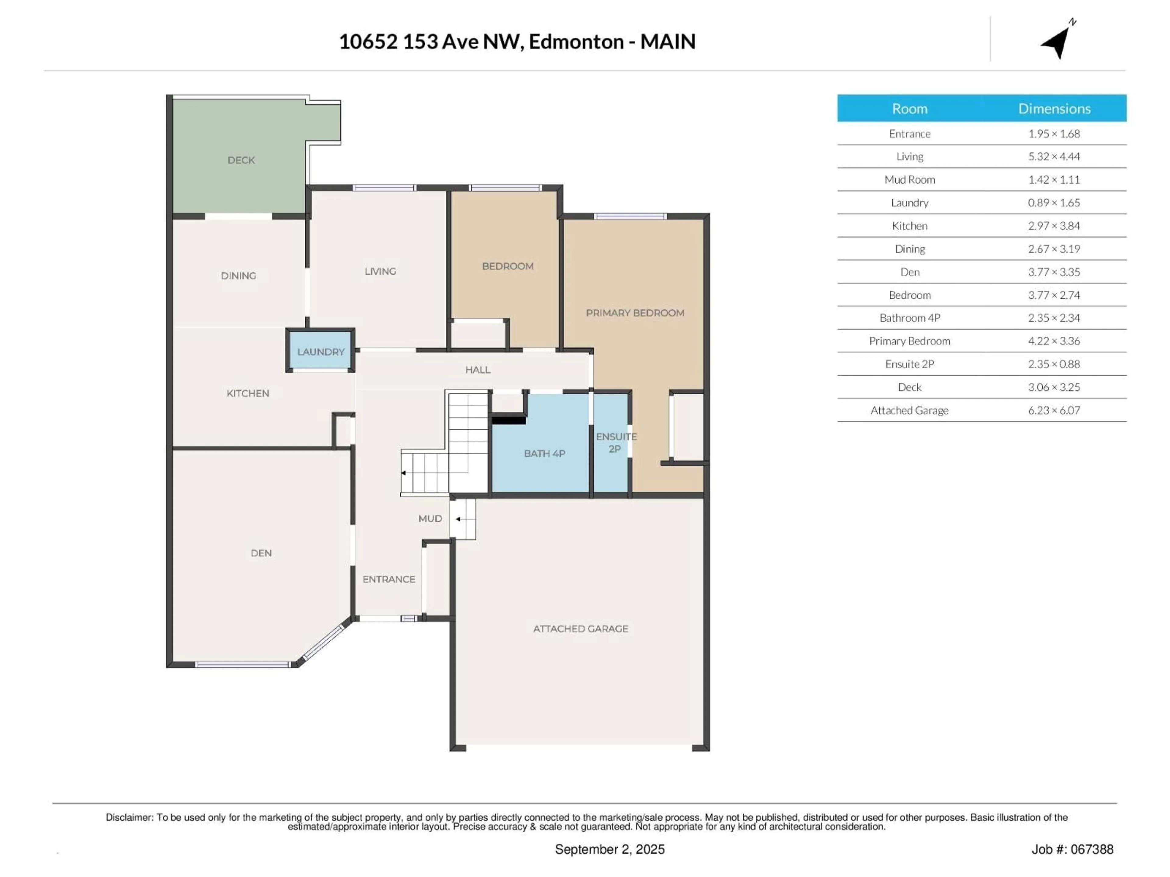 Floor plan for 10652 153 AV, Edmonton Alberta T5X5R8