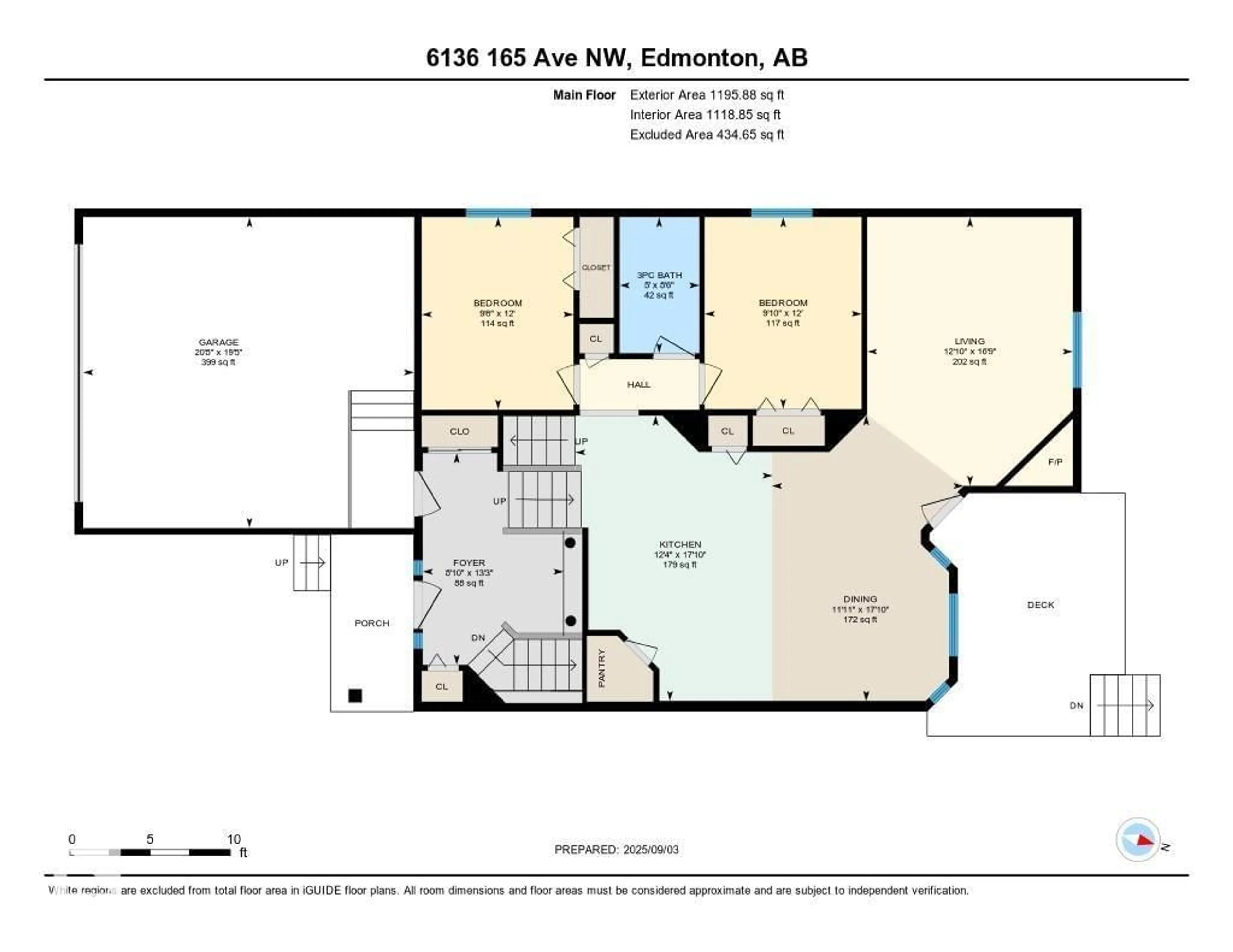 Floor plan for NW - 6136 165 AV, Edmonton Alberta T5Y3L5