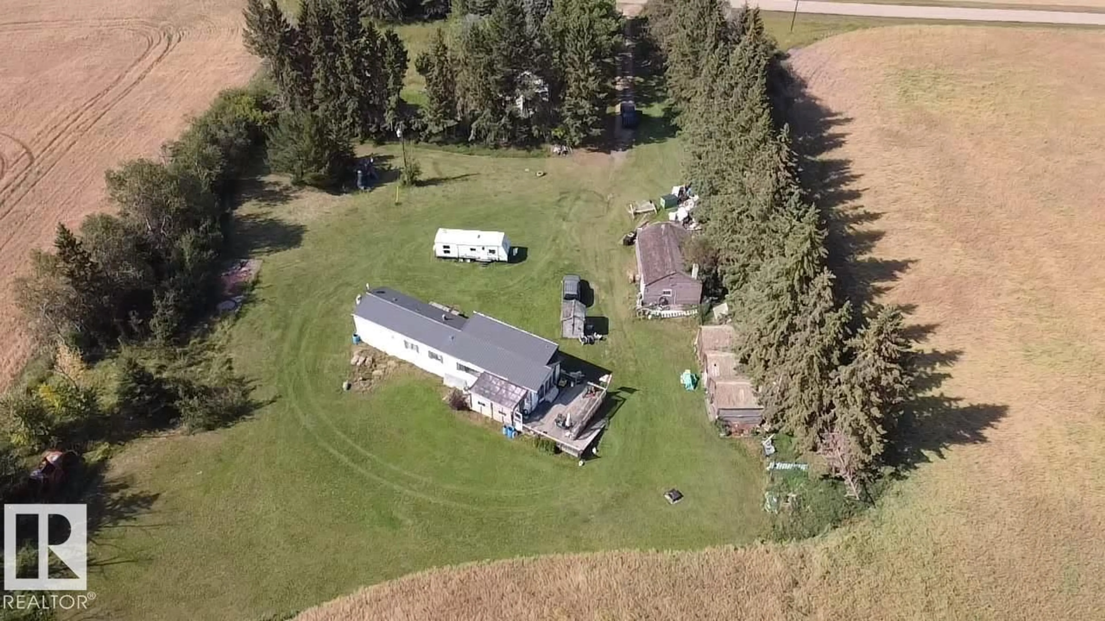 A pic from outside/outdoor area/front of a property/back of a property/a pic from drone, mountain view for 163 RANGE RD, Rural Lamont County Alberta T0B0C0