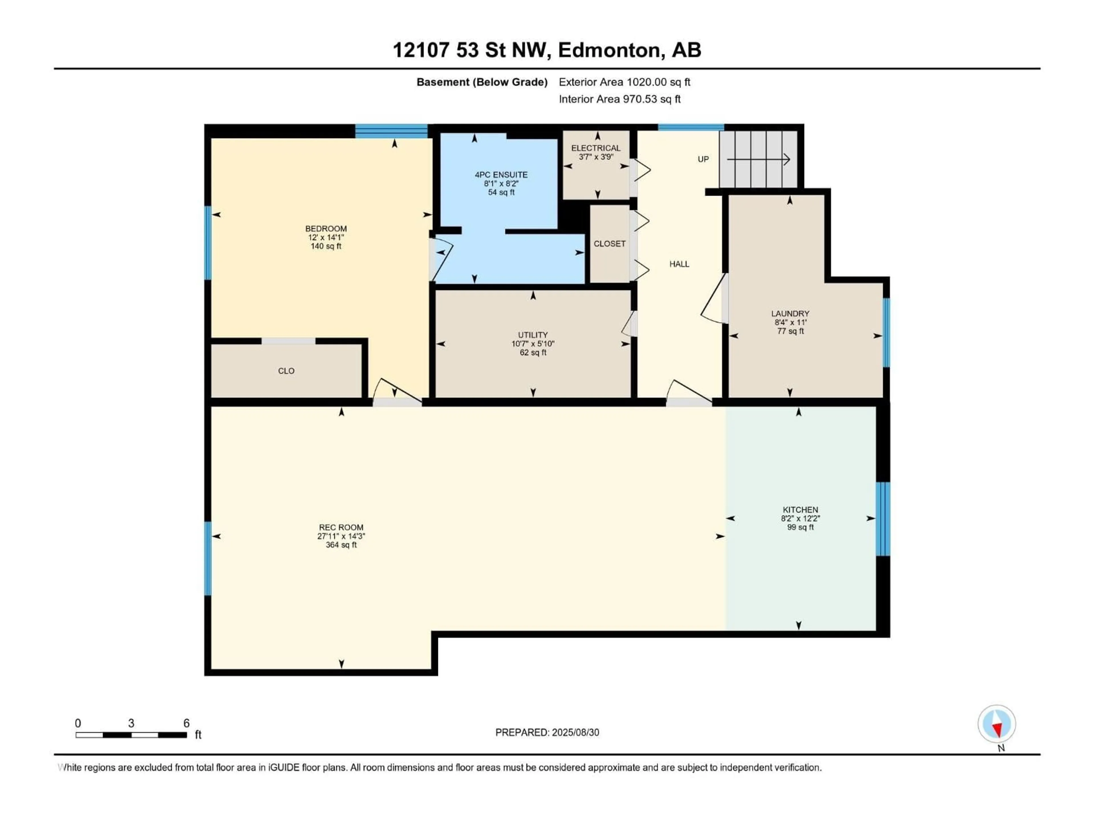 Floor plan for NW - 12107 53 ST, Edmonton Alberta T5W3L8