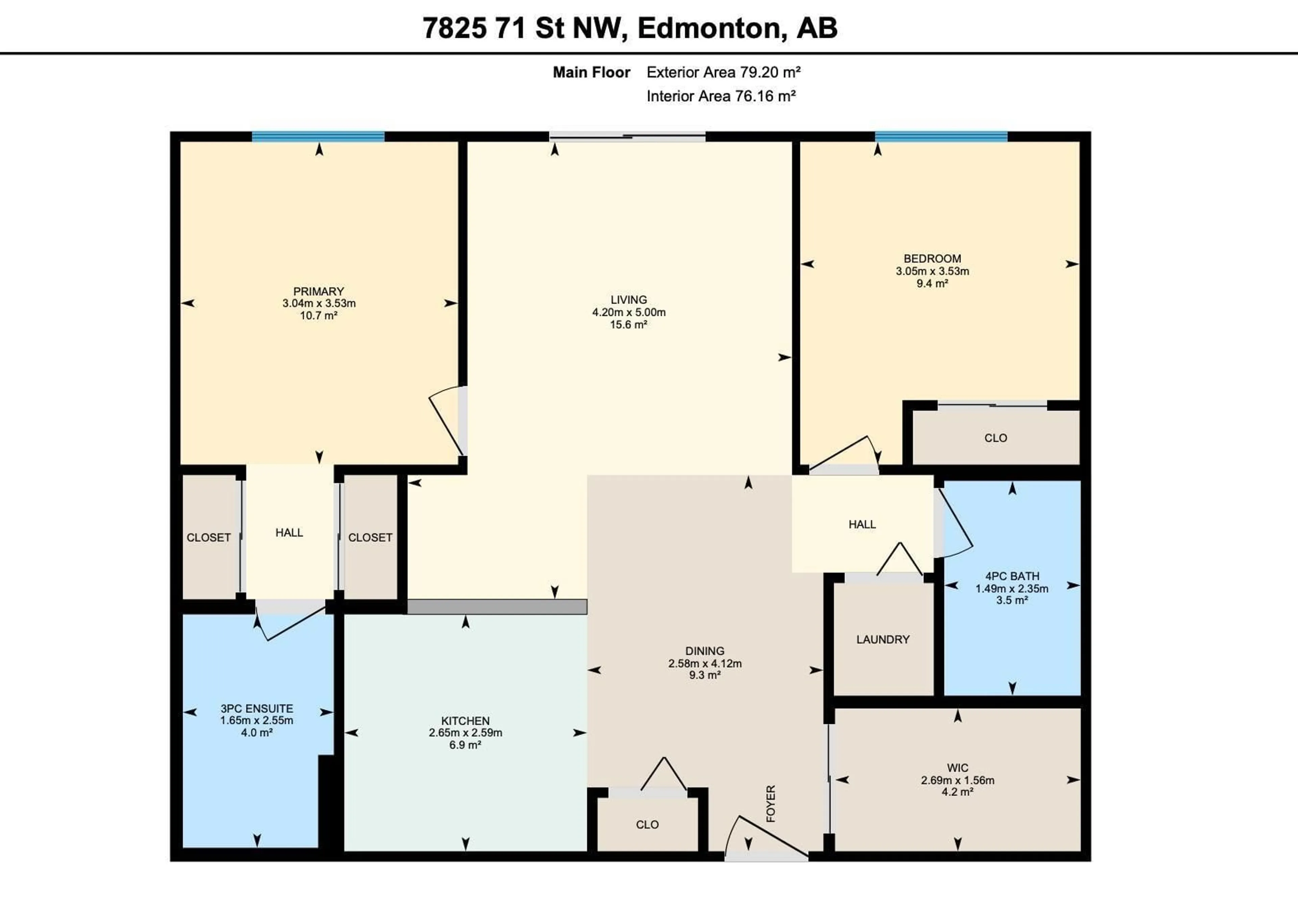 Floor plan for 439 - 7825 71 ST, Edmonton Alberta T6B3N9
