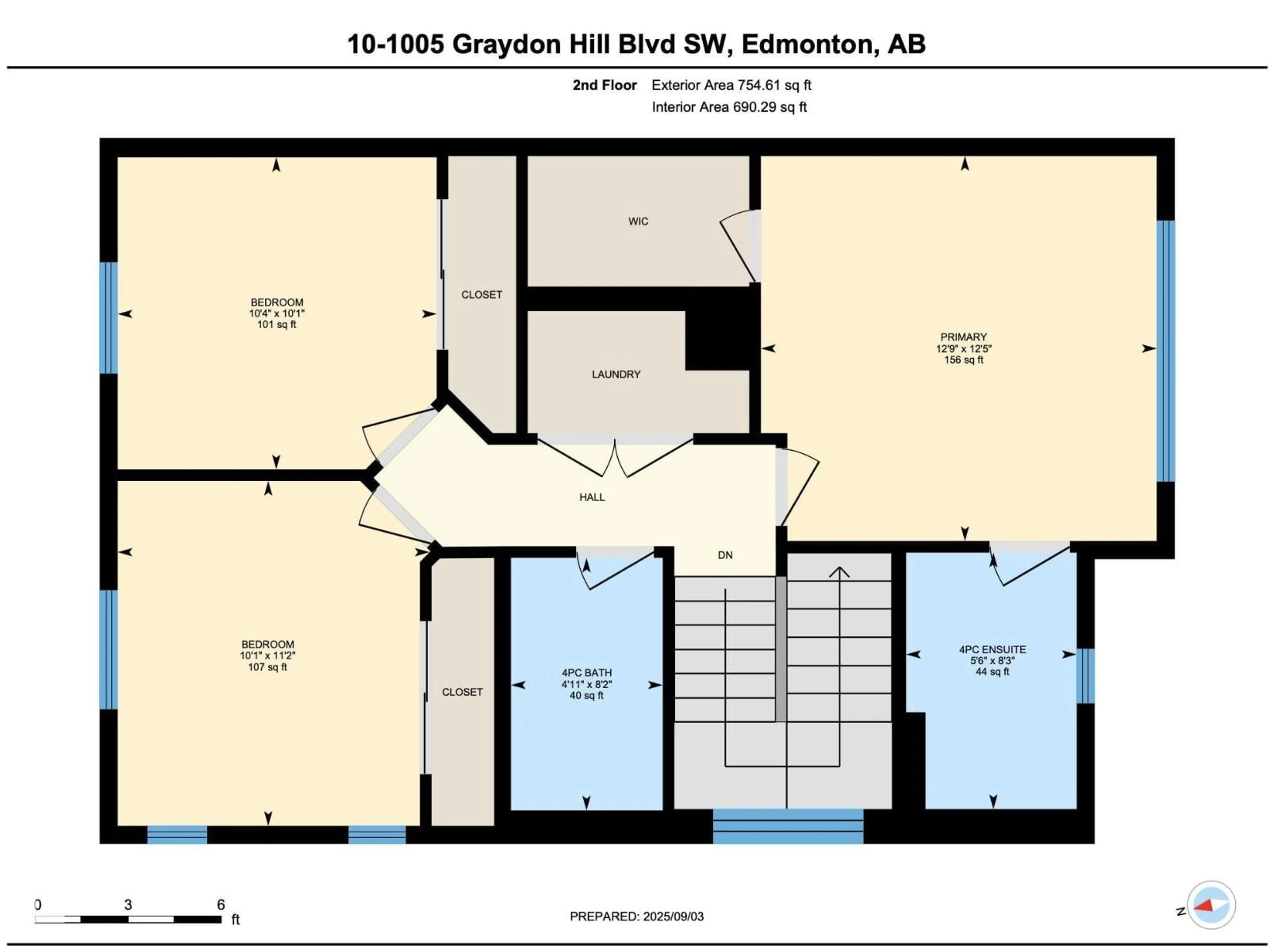 Floor plan for 10 - 1005 GRAYDON HILL BV, Edmonton Alberta T6W3J5