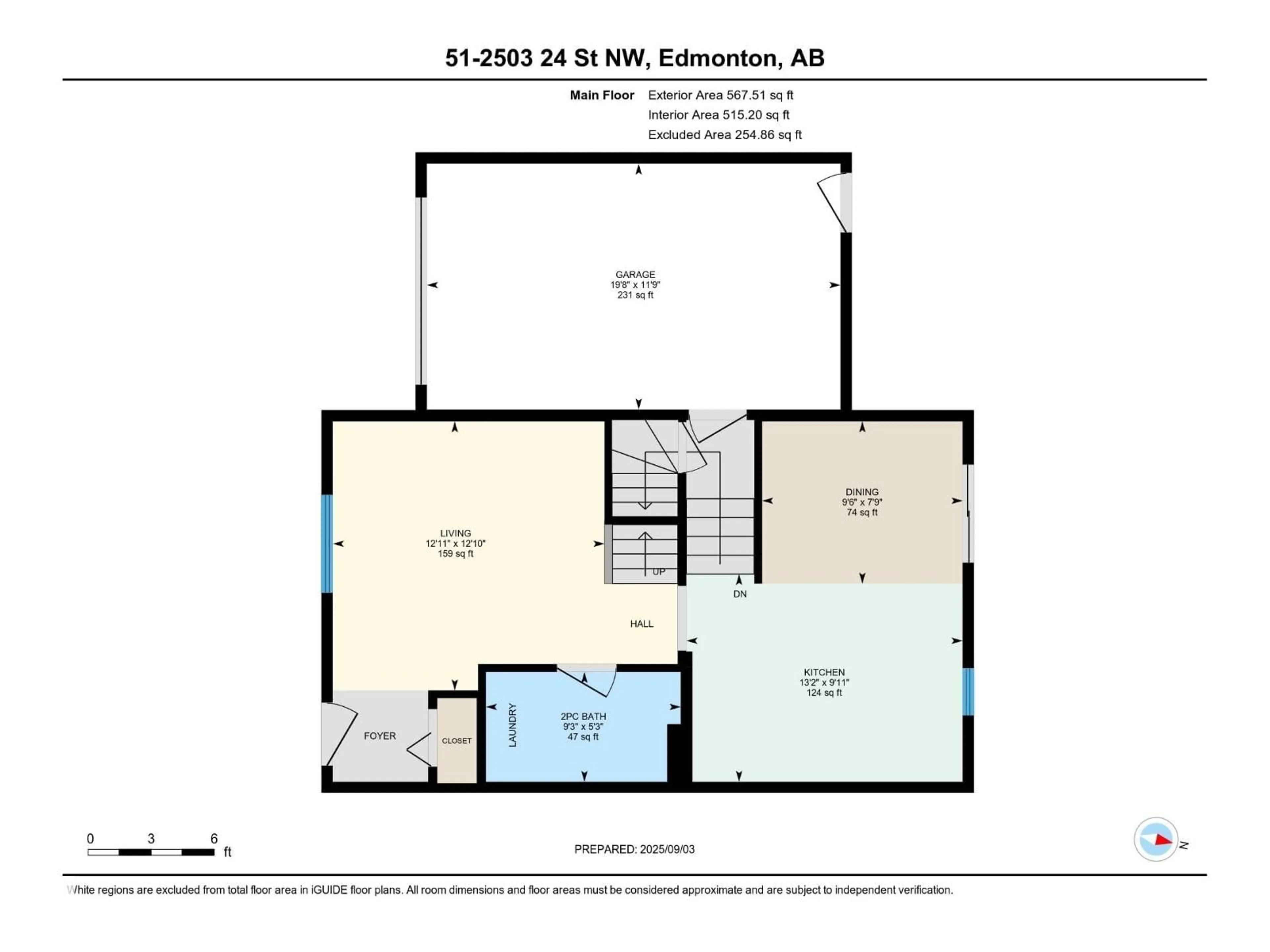 Floor plan for 51 - 2503 24 ST, Edmonton Alberta T6T0B5