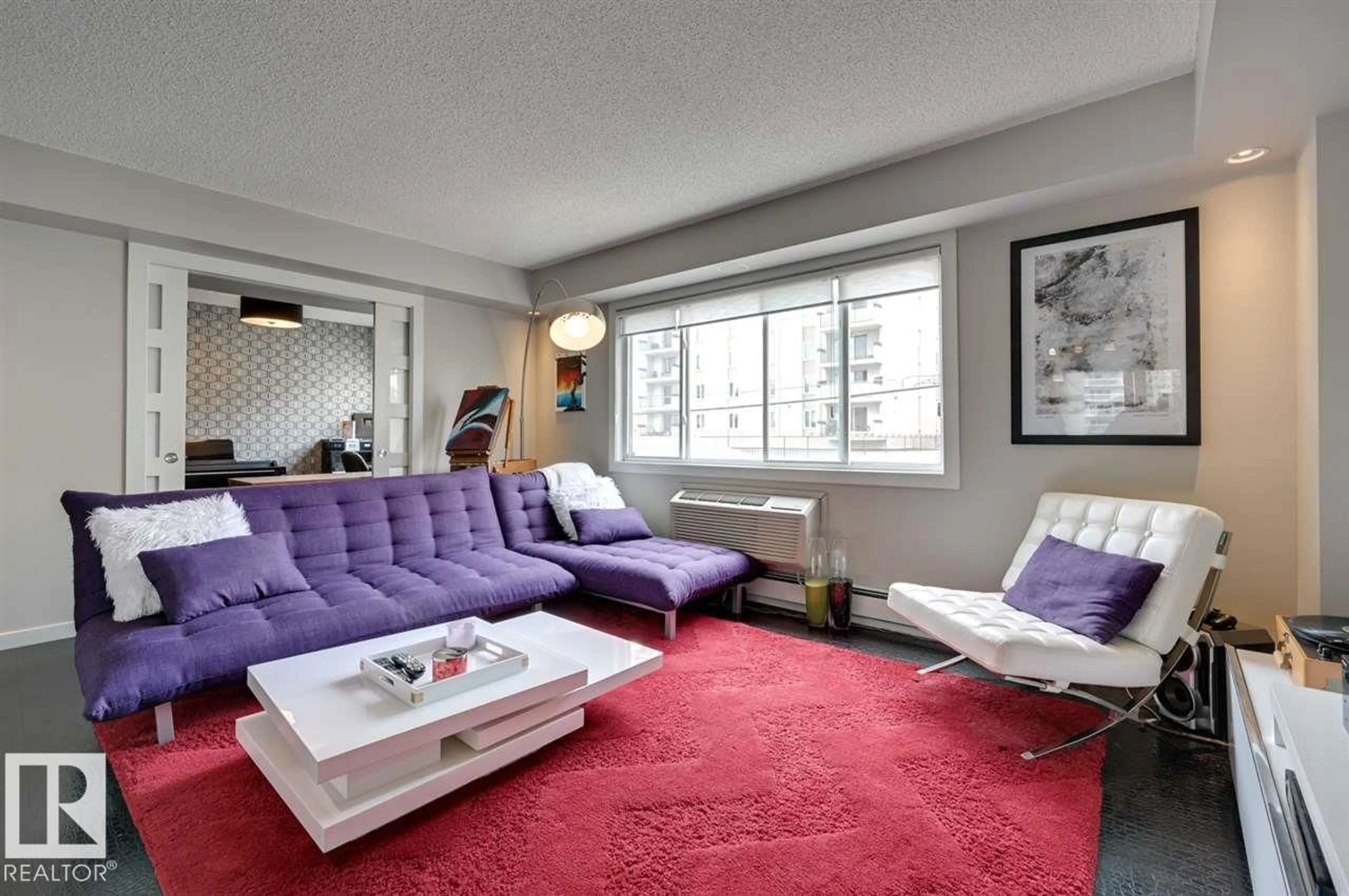 Living room with furniture, unknown for #104 - 10140 115 ST NW, Edmonton Alberta T5K1T5