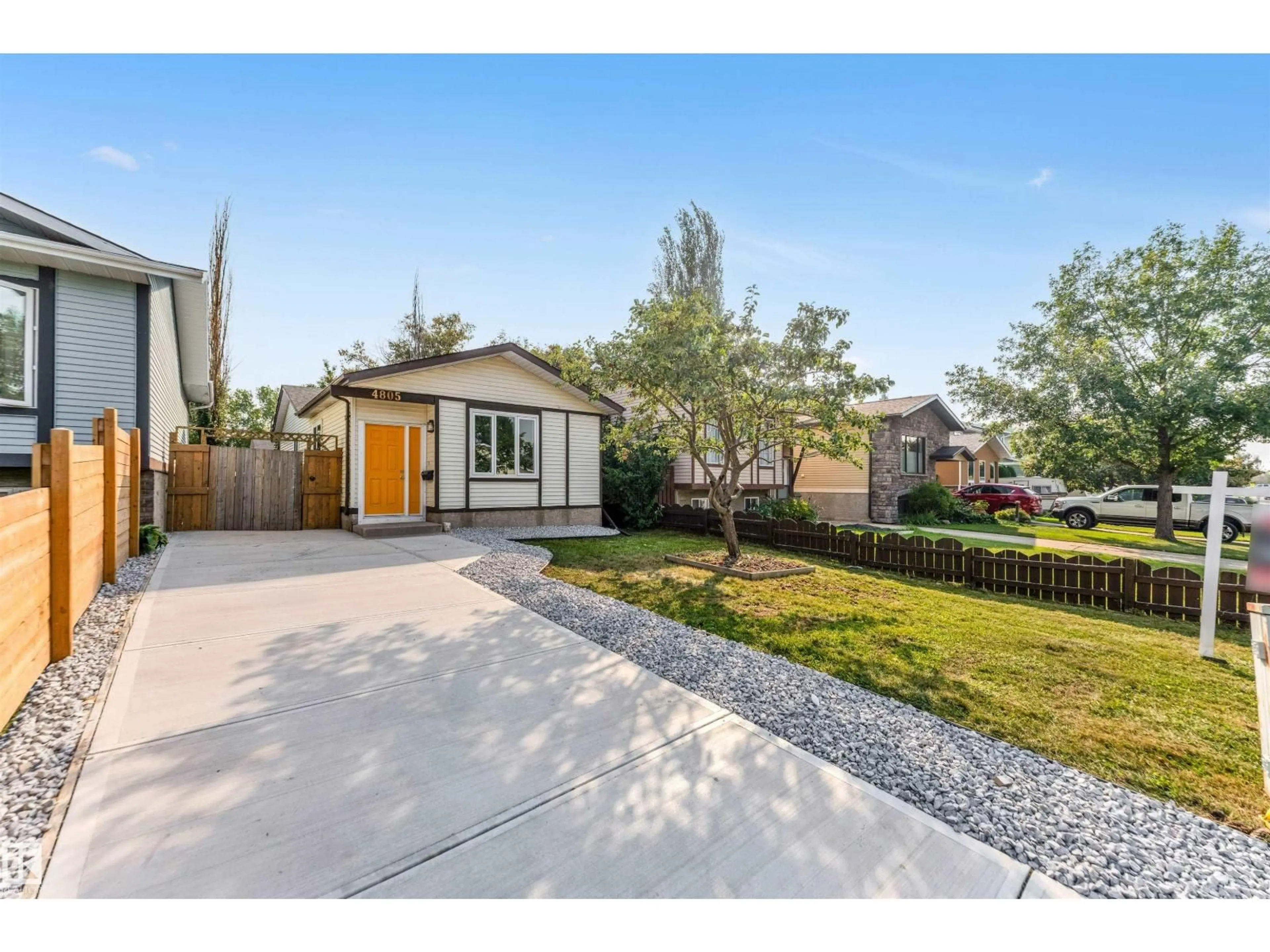 Home with vinyl exterior material, street for 4805 44 AVE, Beaumont Alberta T6X1G3