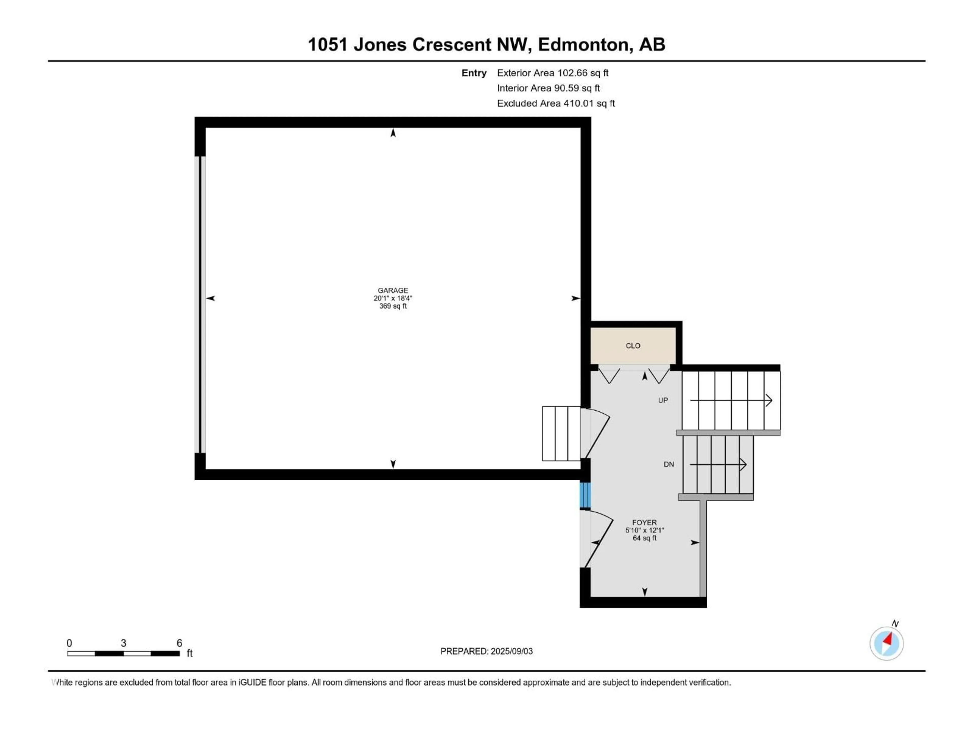 Floor plan for 1051 JONES CR, Edmonton Alberta T6L6Y1