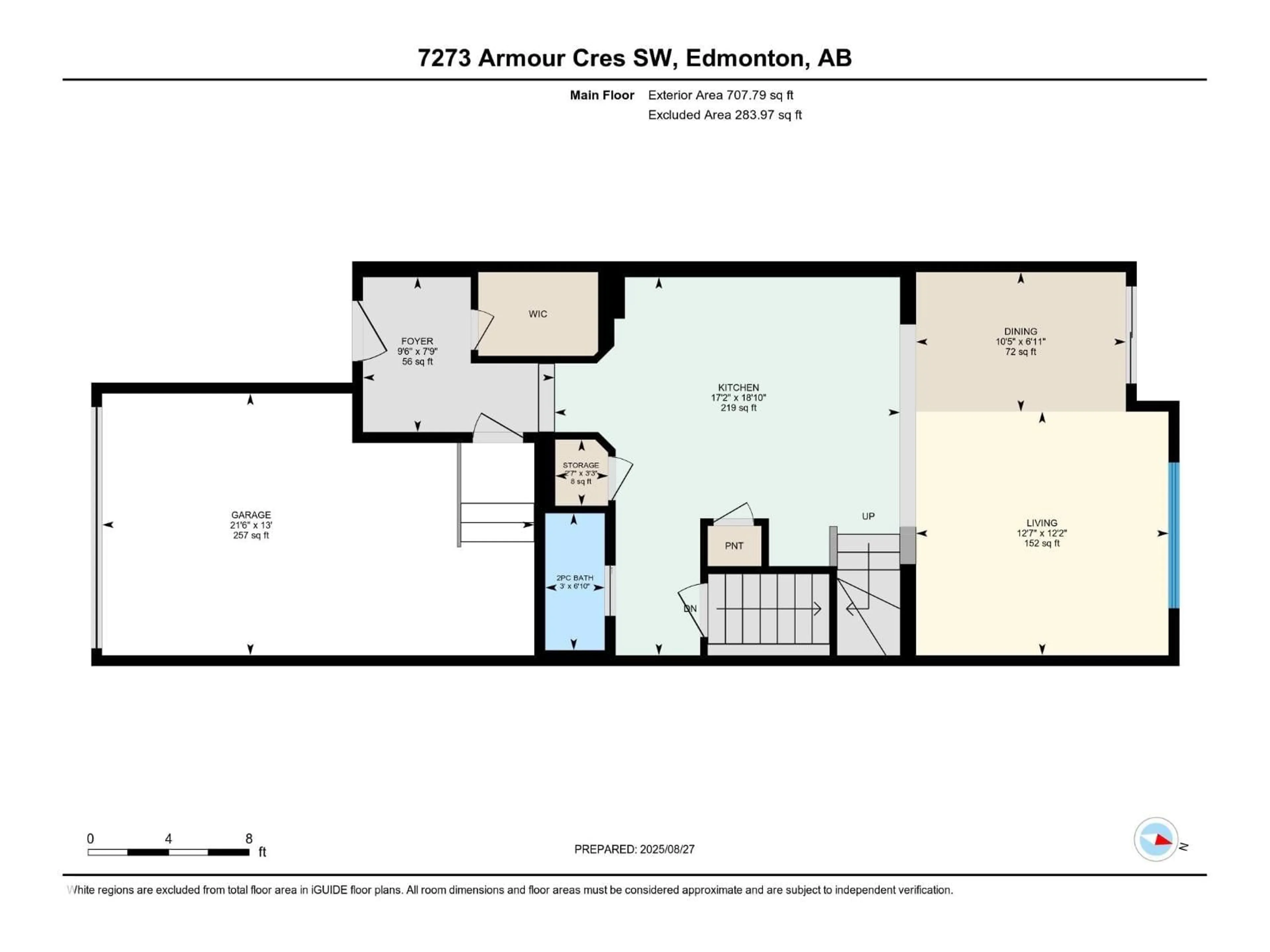 Floor plan for SW - 7273 ARMOUR CR, Edmonton Alberta T6W2S1