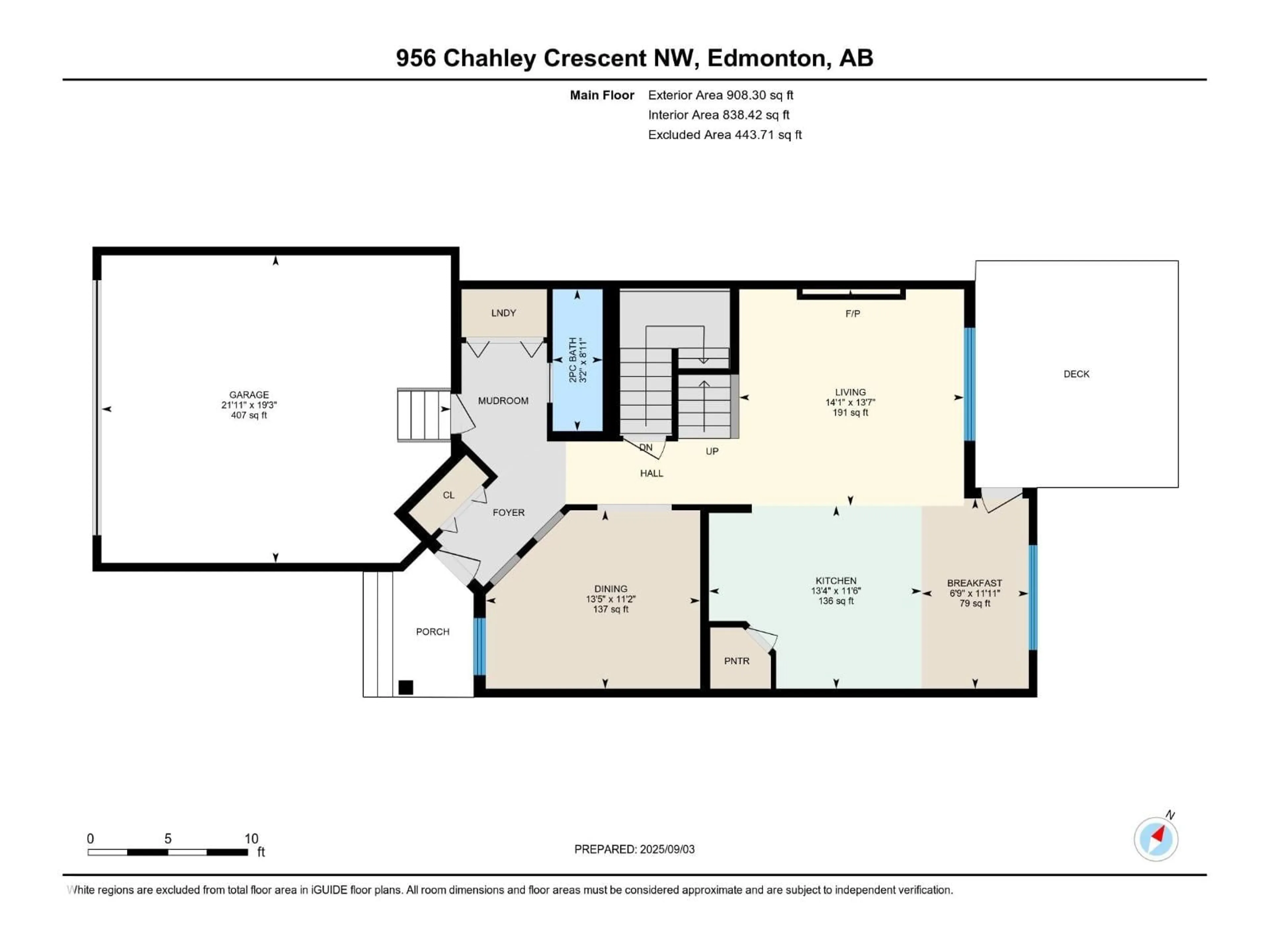 Floor plan for 956 CHAHLEY CR, Edmonton Alberta T6M0C8