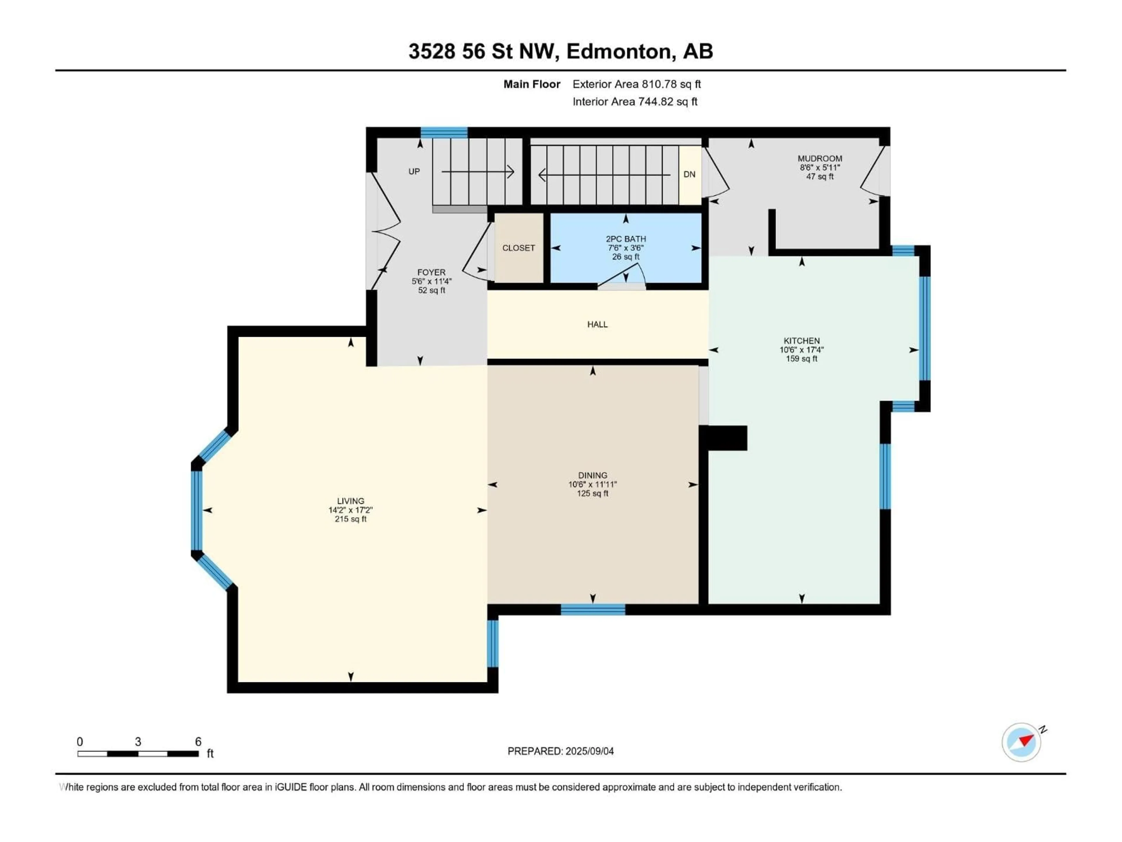 Floor plan for 3528 56 ST, Edmonton Alberta T6L2J5