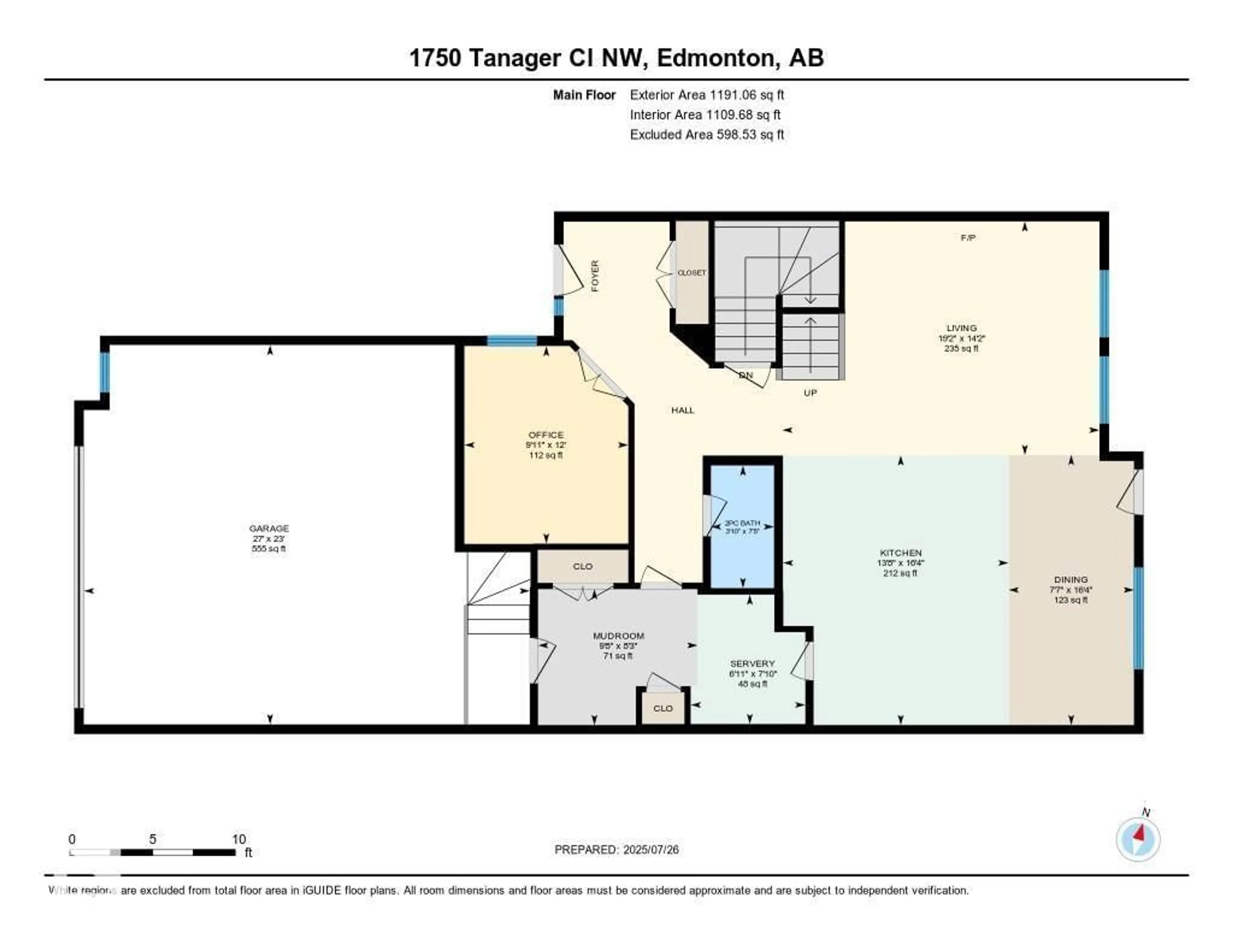 Floor plan for 1750 TANAGER CL, Edmonton Alberta T5S0M5