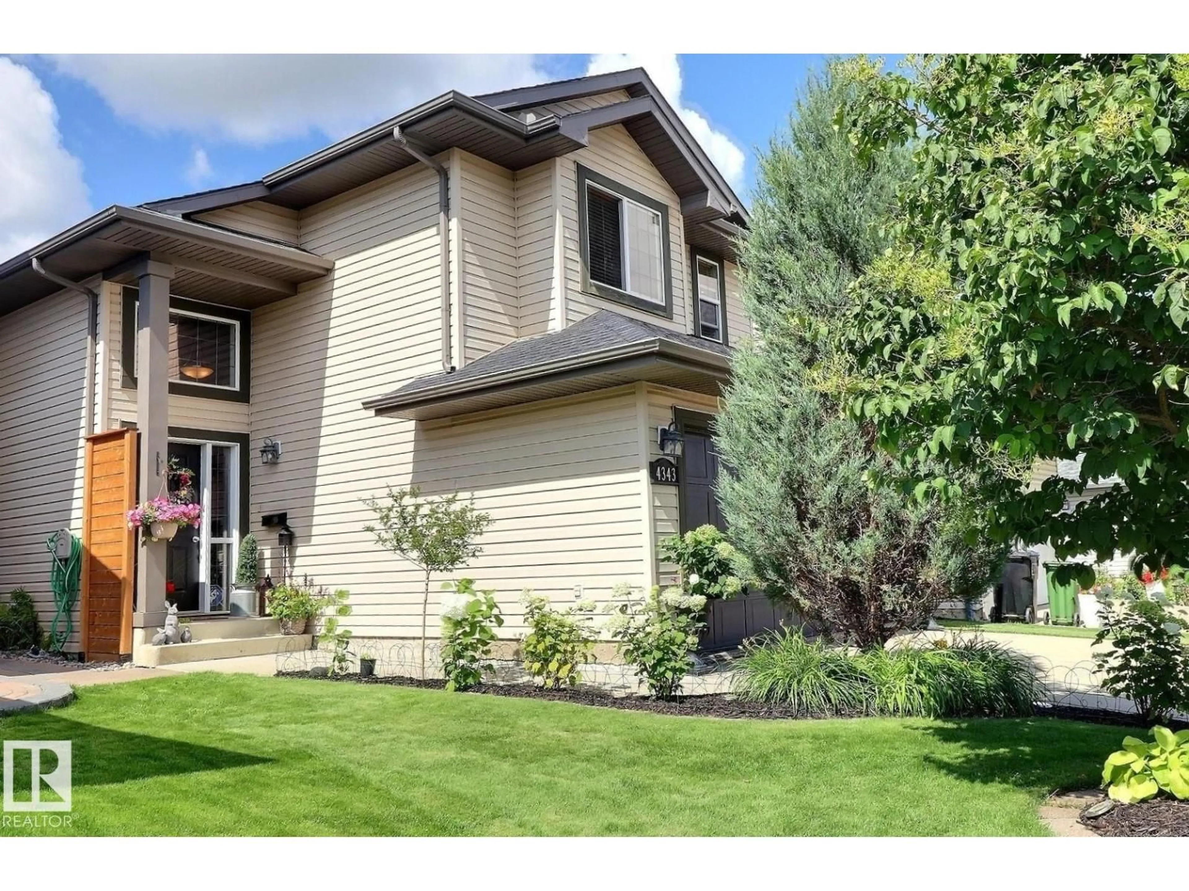 Home with vinyl exterior material, street for 4343 MCMULLEN WY, Edmonton Alberta T6W1N5