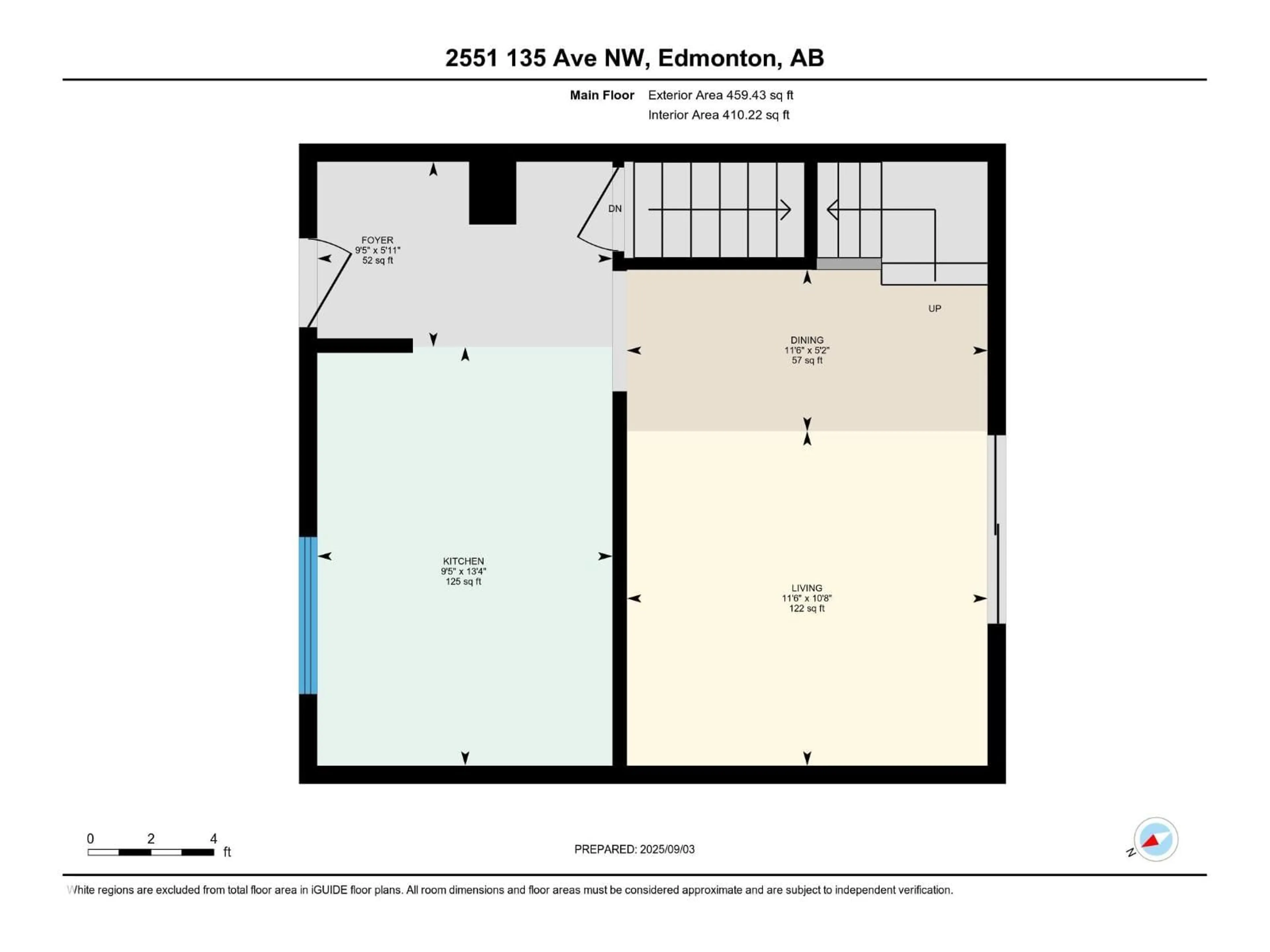 Floor plan for 2551 135 AV NW, Edmonton Alberta T5A3S5