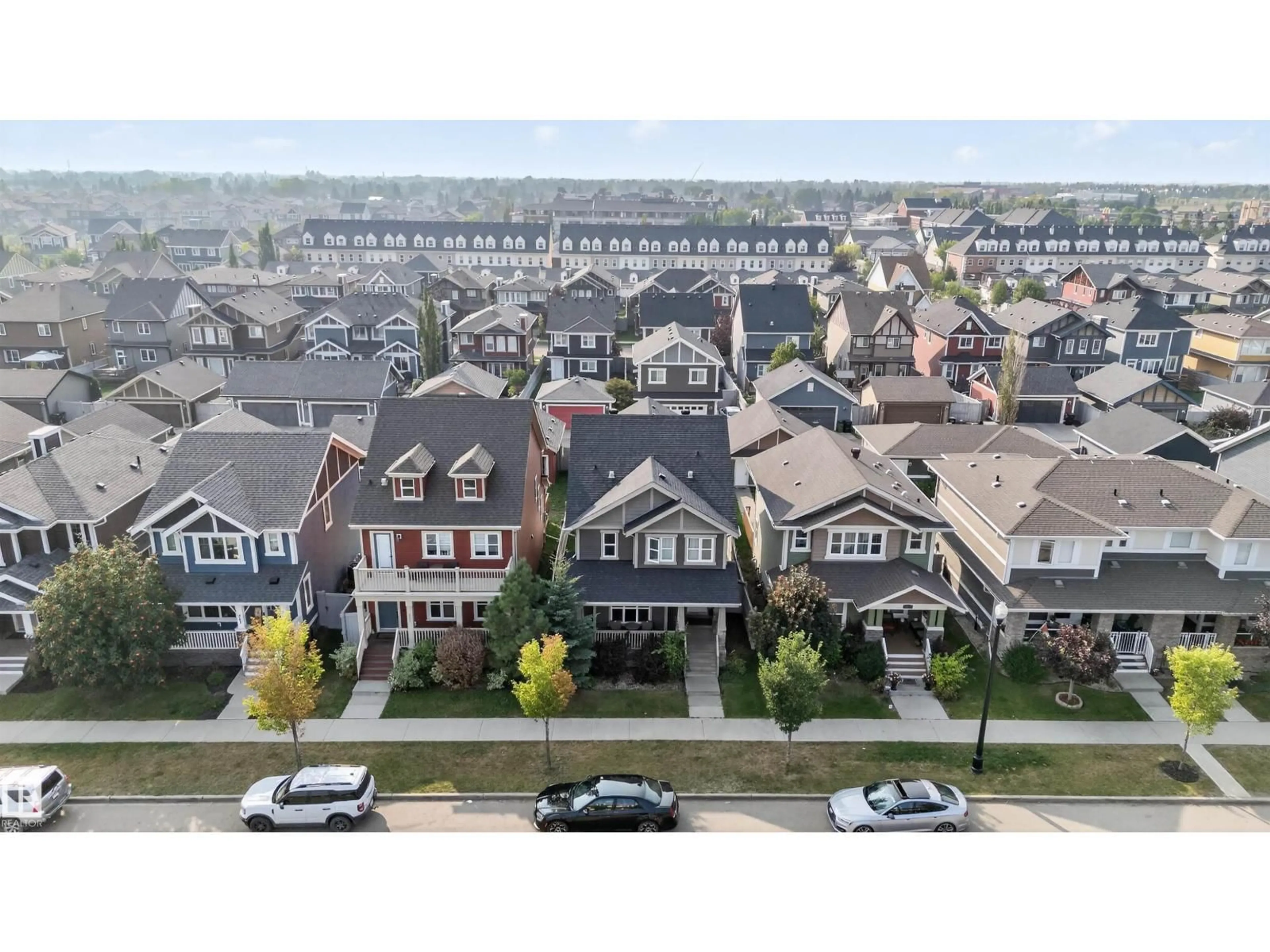 A pic from outside/outdoor area/front of a property/back of a property/a pic from drone, street for 267 GRIESBACH RD, Edmonton Alberta T5E6S5