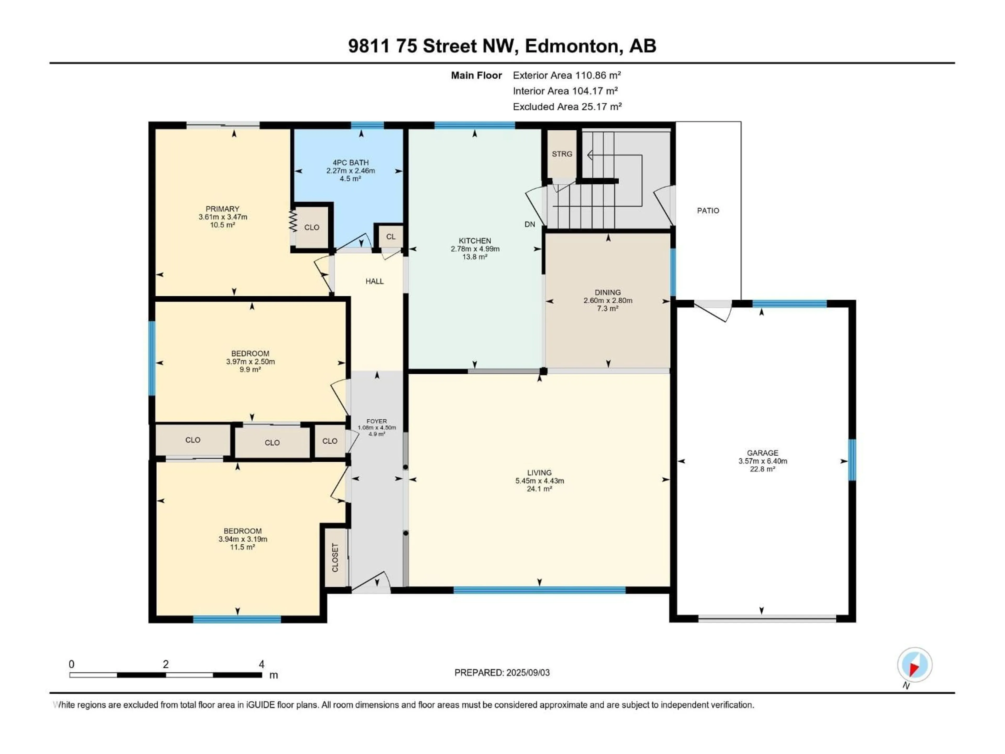 Floor plan for NW - 9811 75 ST, Edmonton Alberta T6A2Y8