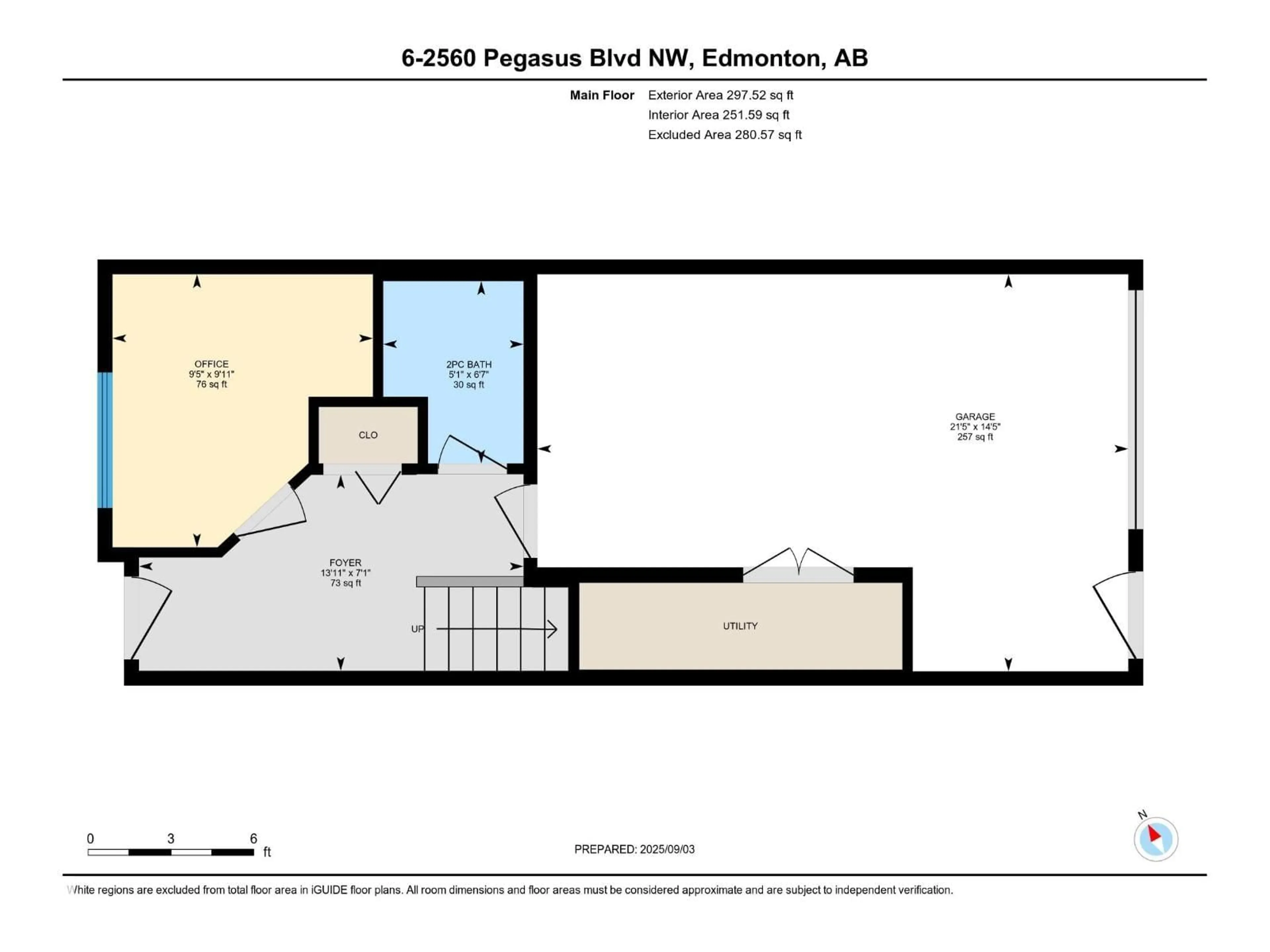 Floor plan for #6 - 2560 PEGASUS BV, Edmonton Alberta T5E6V4