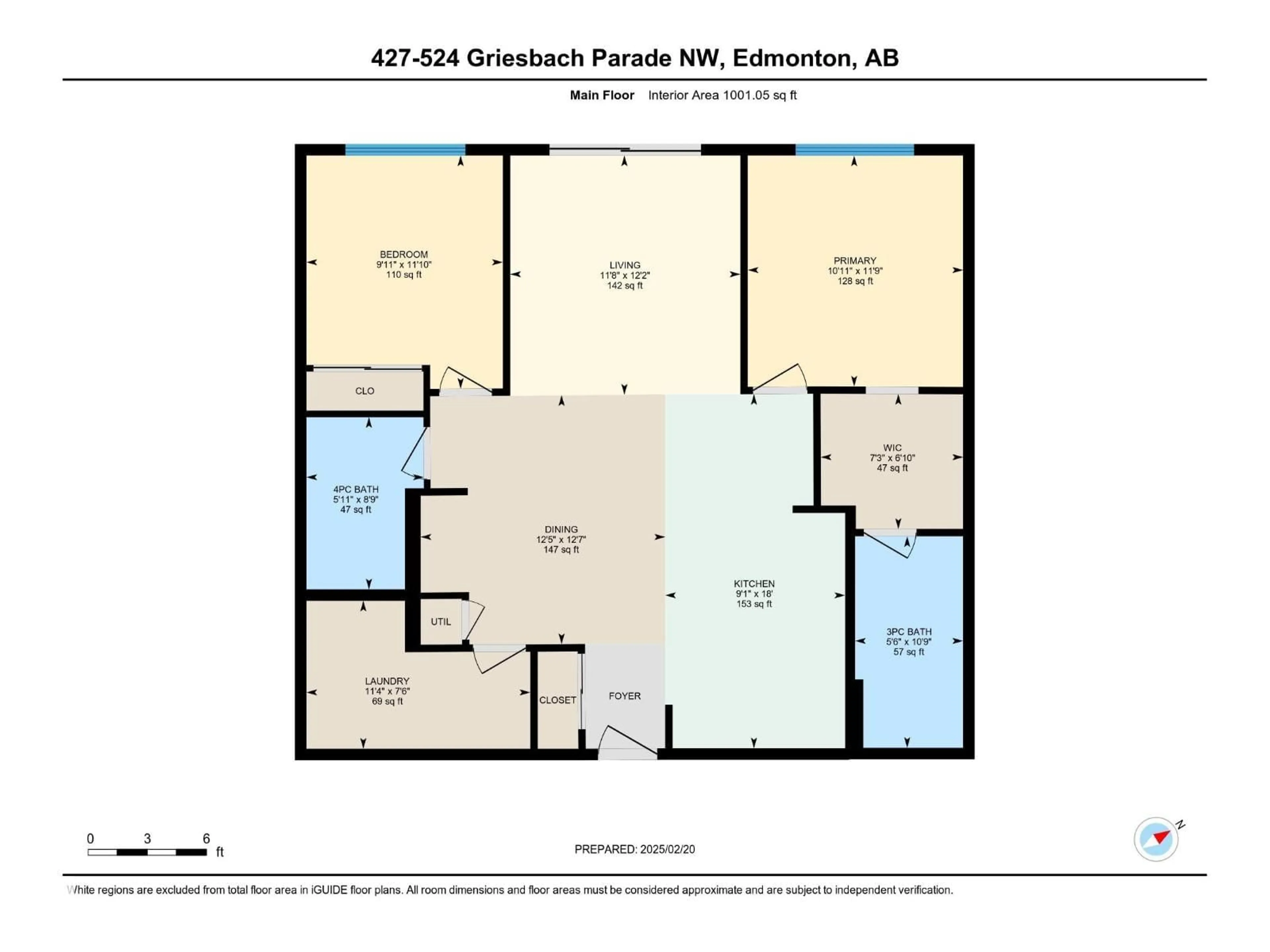 Floor plan for 524 - 427 GRIESBACH PR, Edmonton Alberta T5E6X2