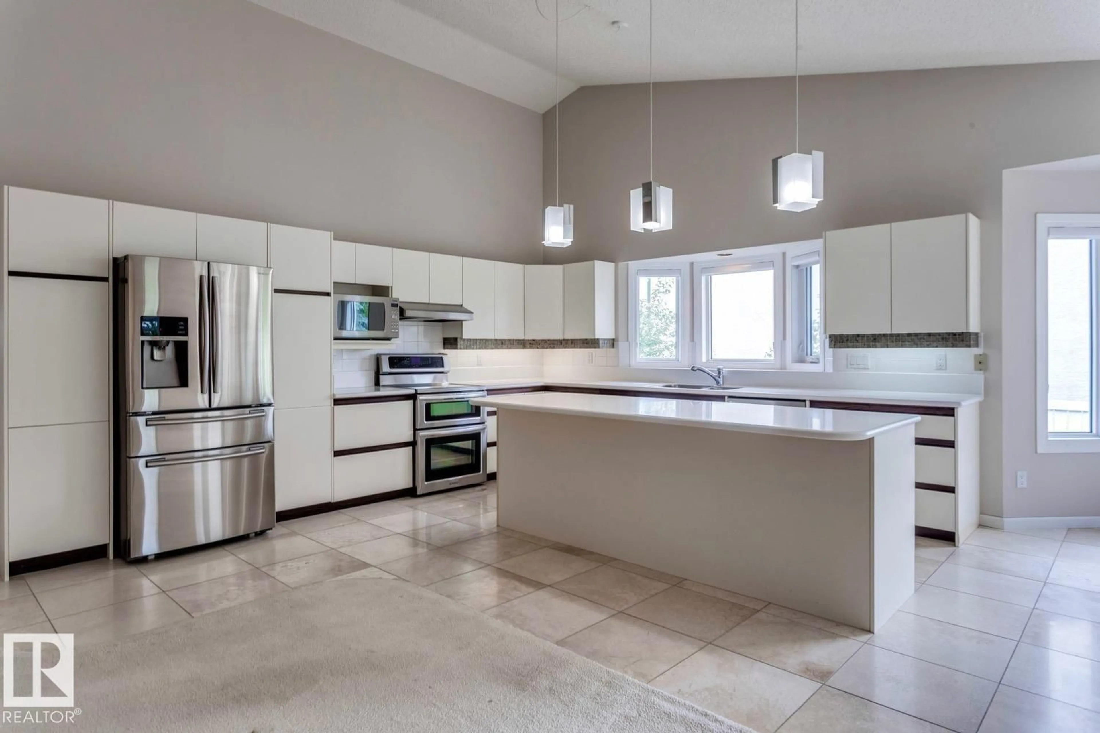 Open concept kitchen, ceramic/tile floor for 12416 29A AV, Edmonton Alberta T6J6C6