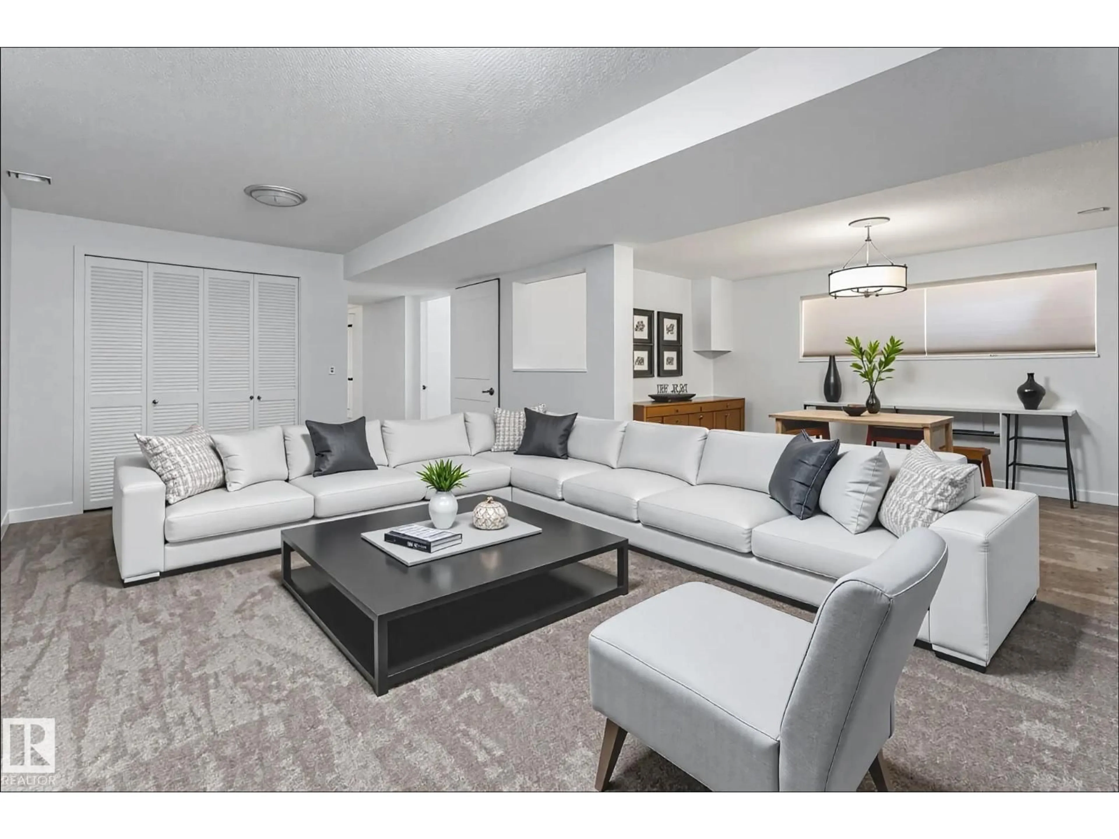 Living room with furniture, unknown for NW - 1113 LAKEWOOD N, Edmonton Alberta T6K3A9