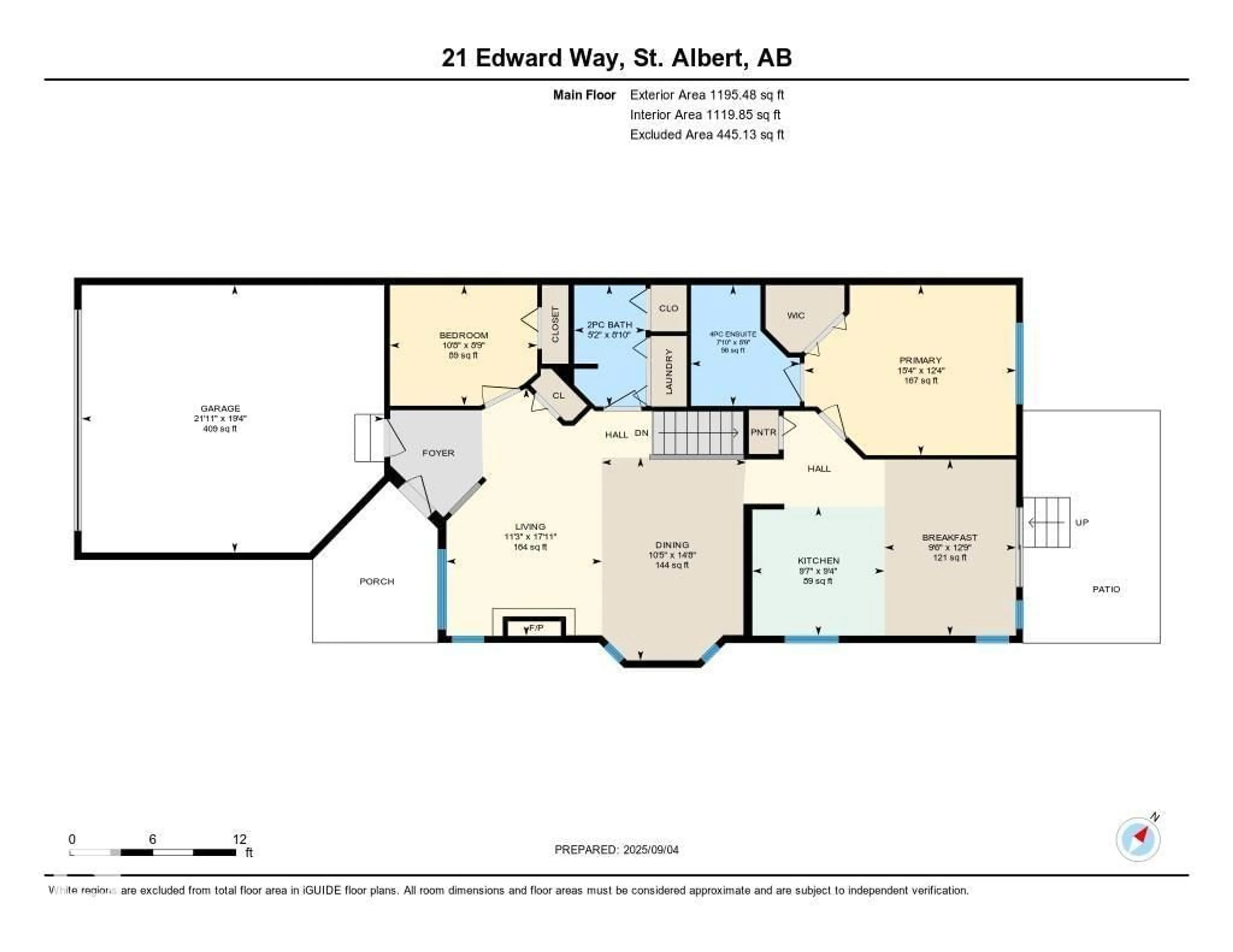 Floor plan for 21 EDWARD WY, St. Albert Alberta T8N6N9