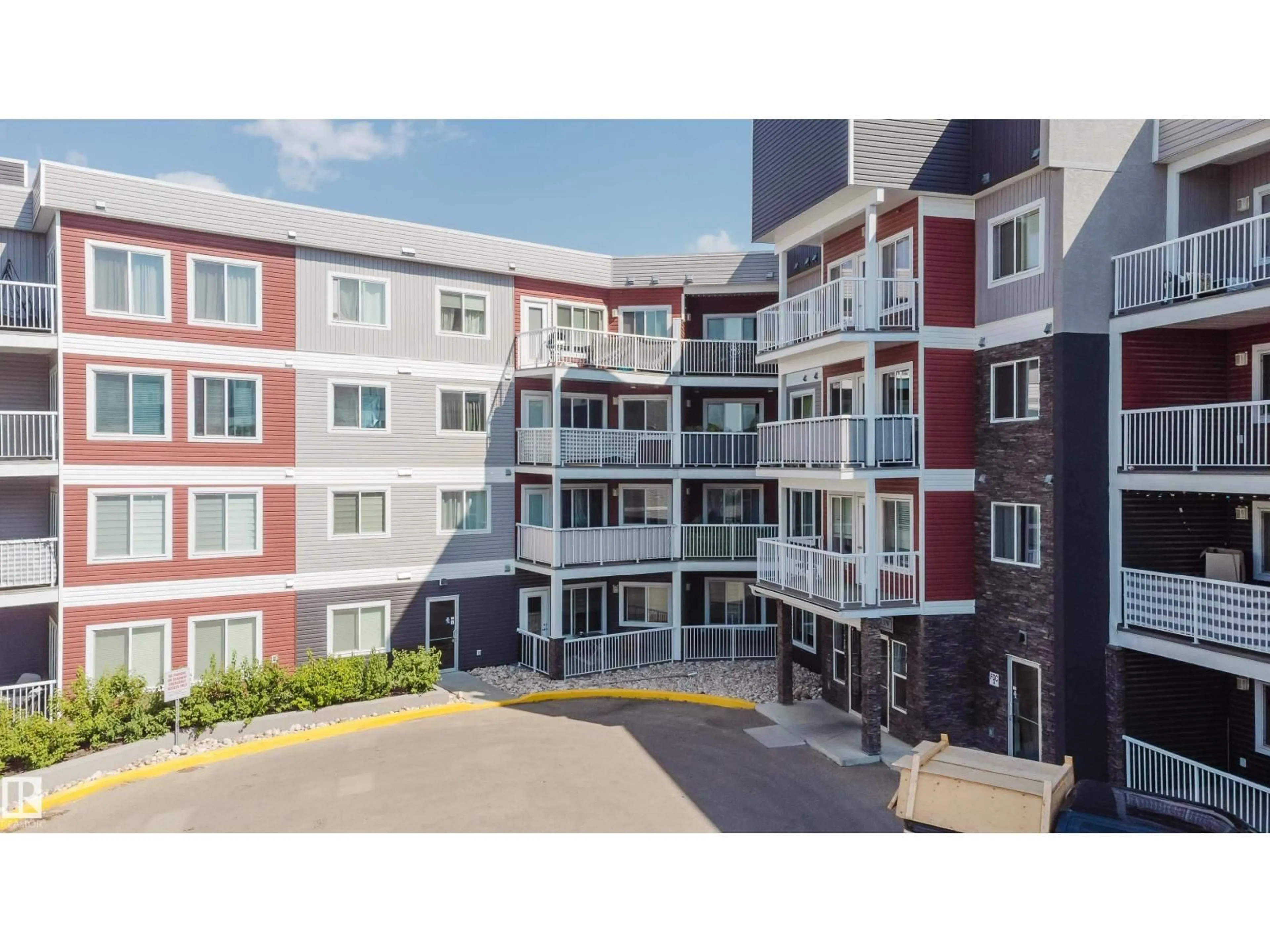 A pic from outside/outdoor area/front of a property/back of a property/a pic from drone, building for #152 - 1818 RUTHERFORD RD, Edmonton Alberta T6W2K6