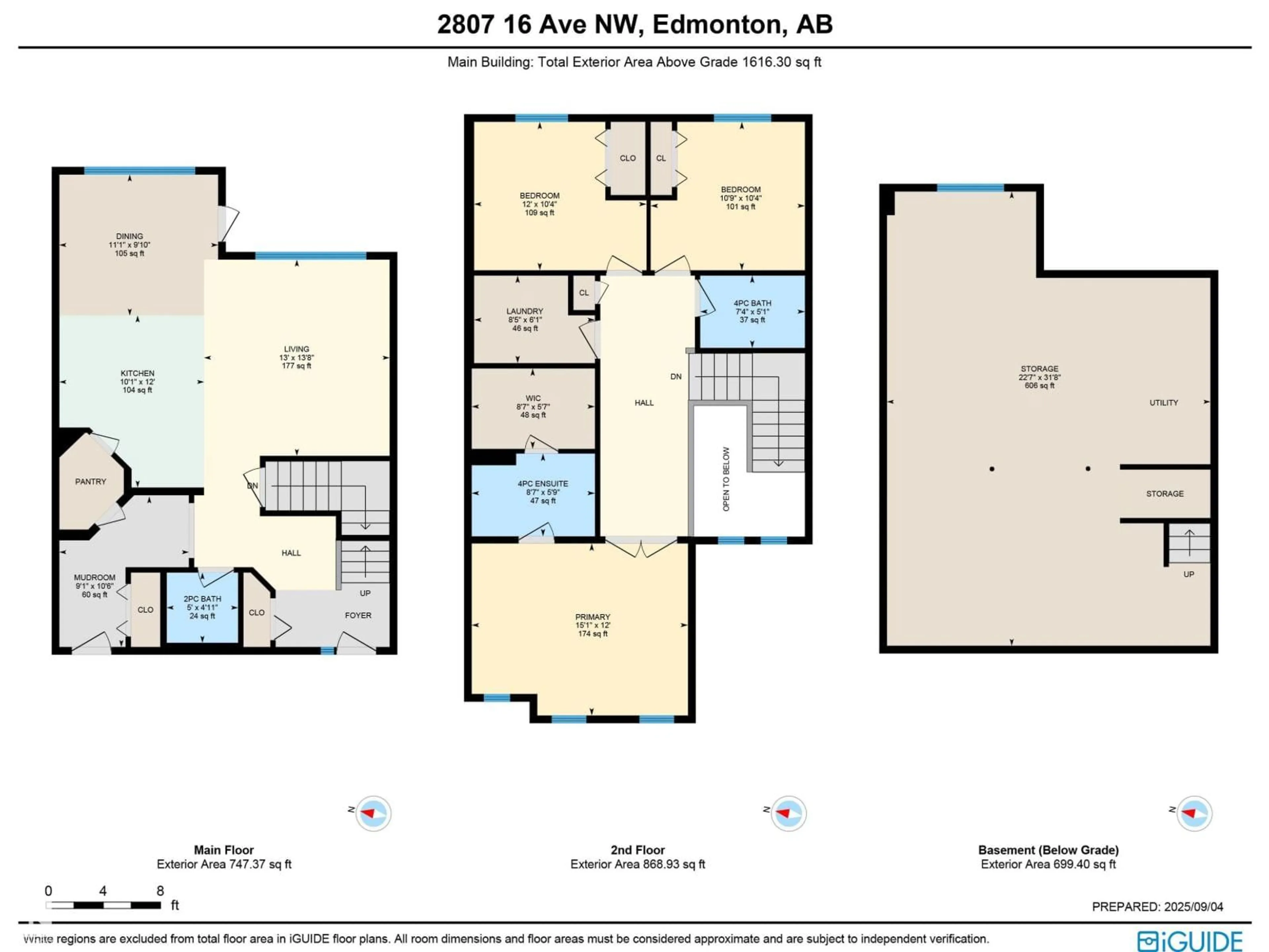 Floor plan for 2807 16 AV, Edmonton Alberta T6T0K2