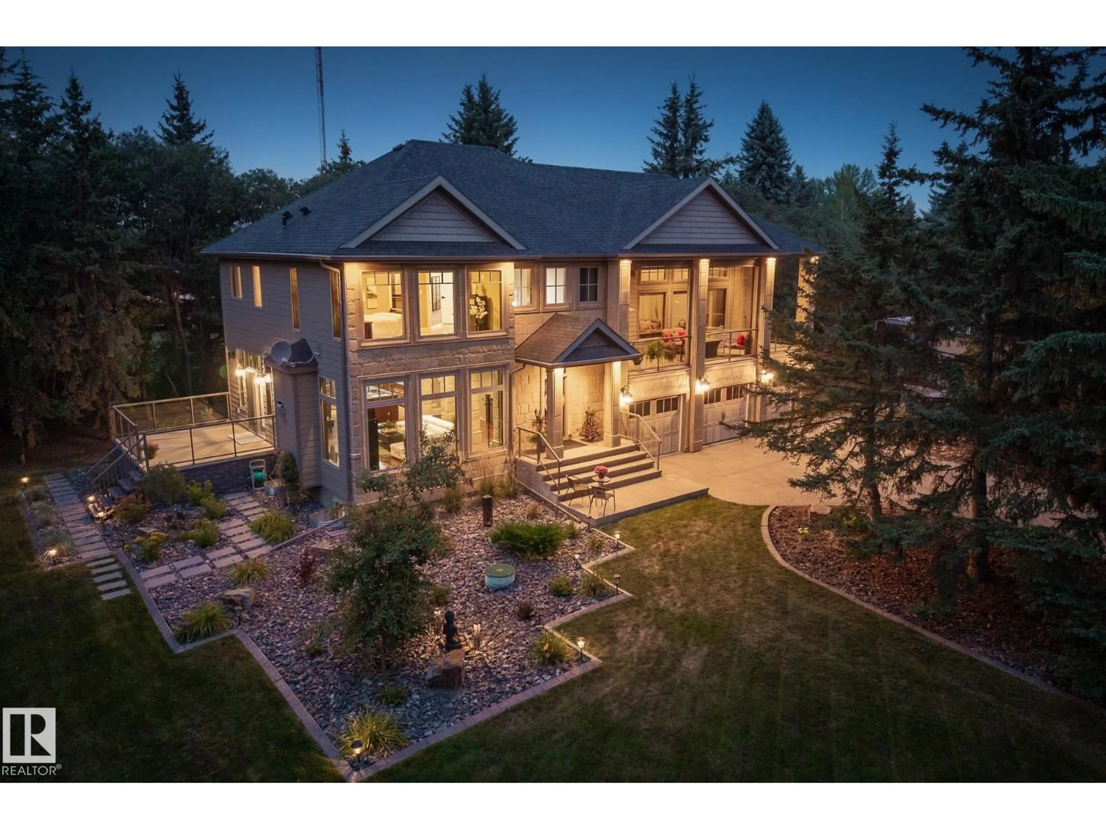 A pic from outside/outdoor area/front of a property/back of a property/a pic from drone, mountain view for 26028 MEADOWVIEW DR, Rural Sturgeon County Alberta T8T0K8